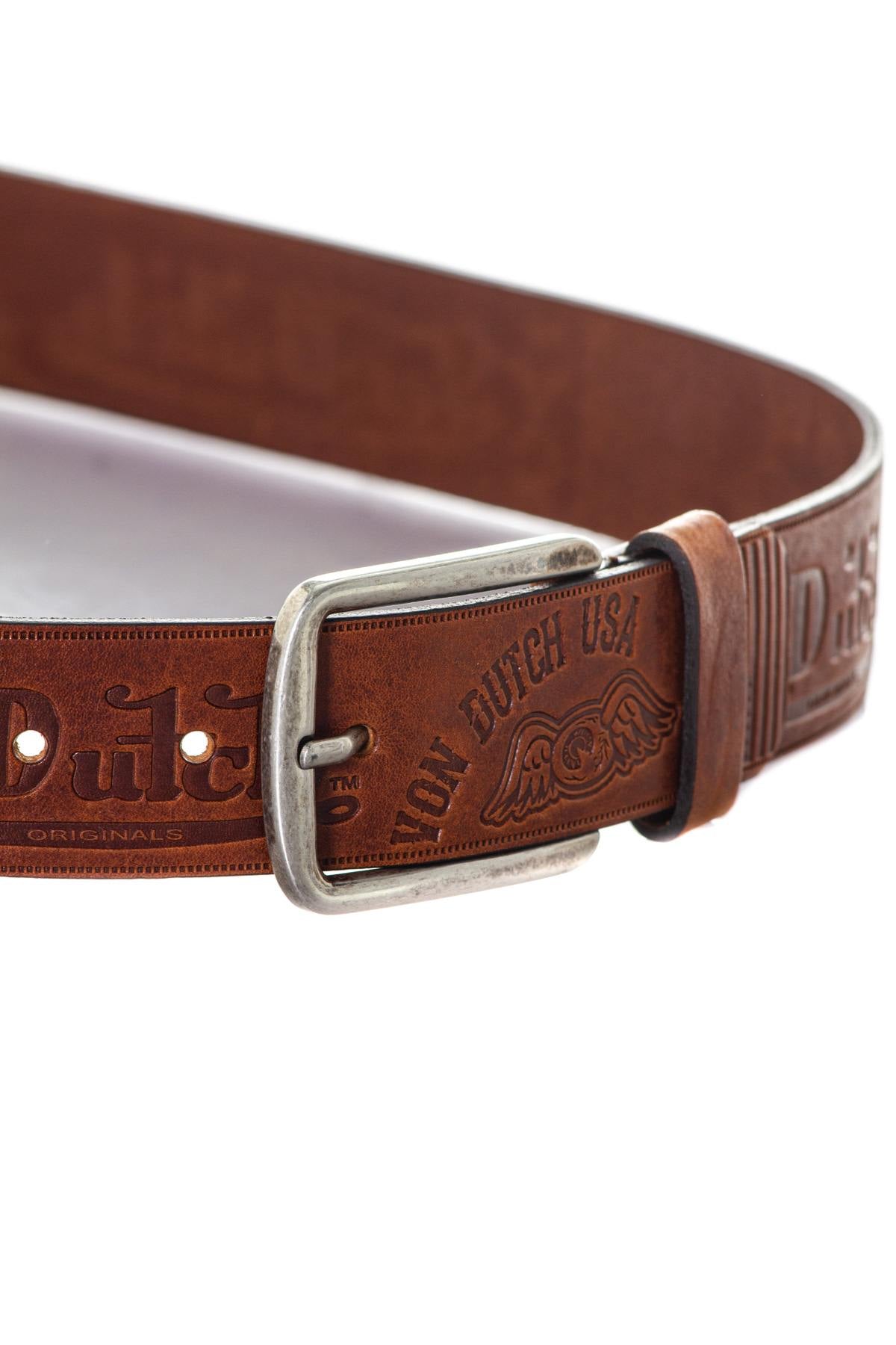 Cognac belt with inscription - Image n°2