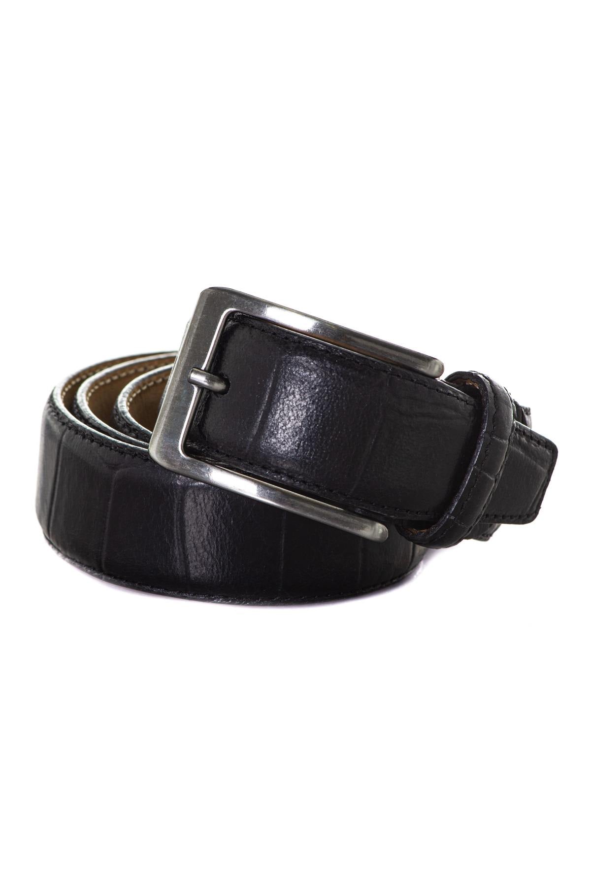 Men's black leather belt - Image n°1