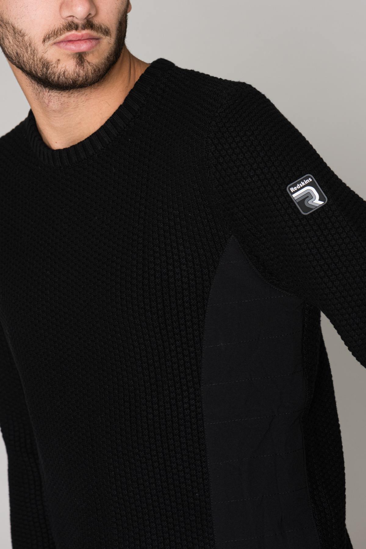  Men's black bi-material sweater - Image n°4