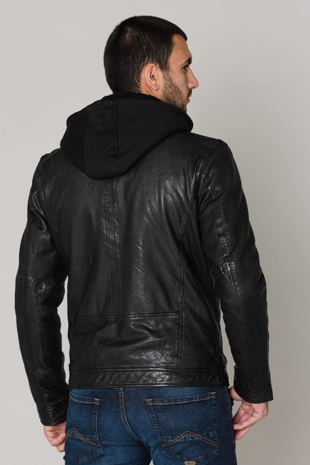  Men's black jacket with hood - Image n°6