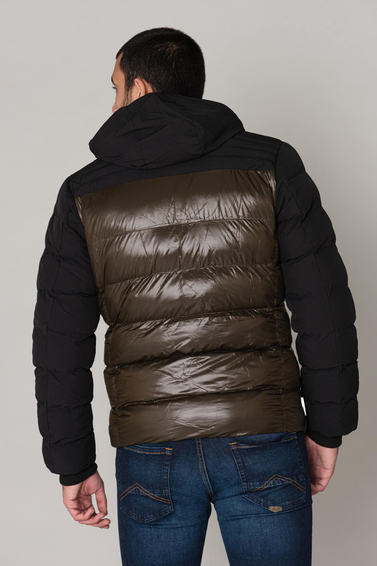 Men's bi-material effect down jacket - Image n°5