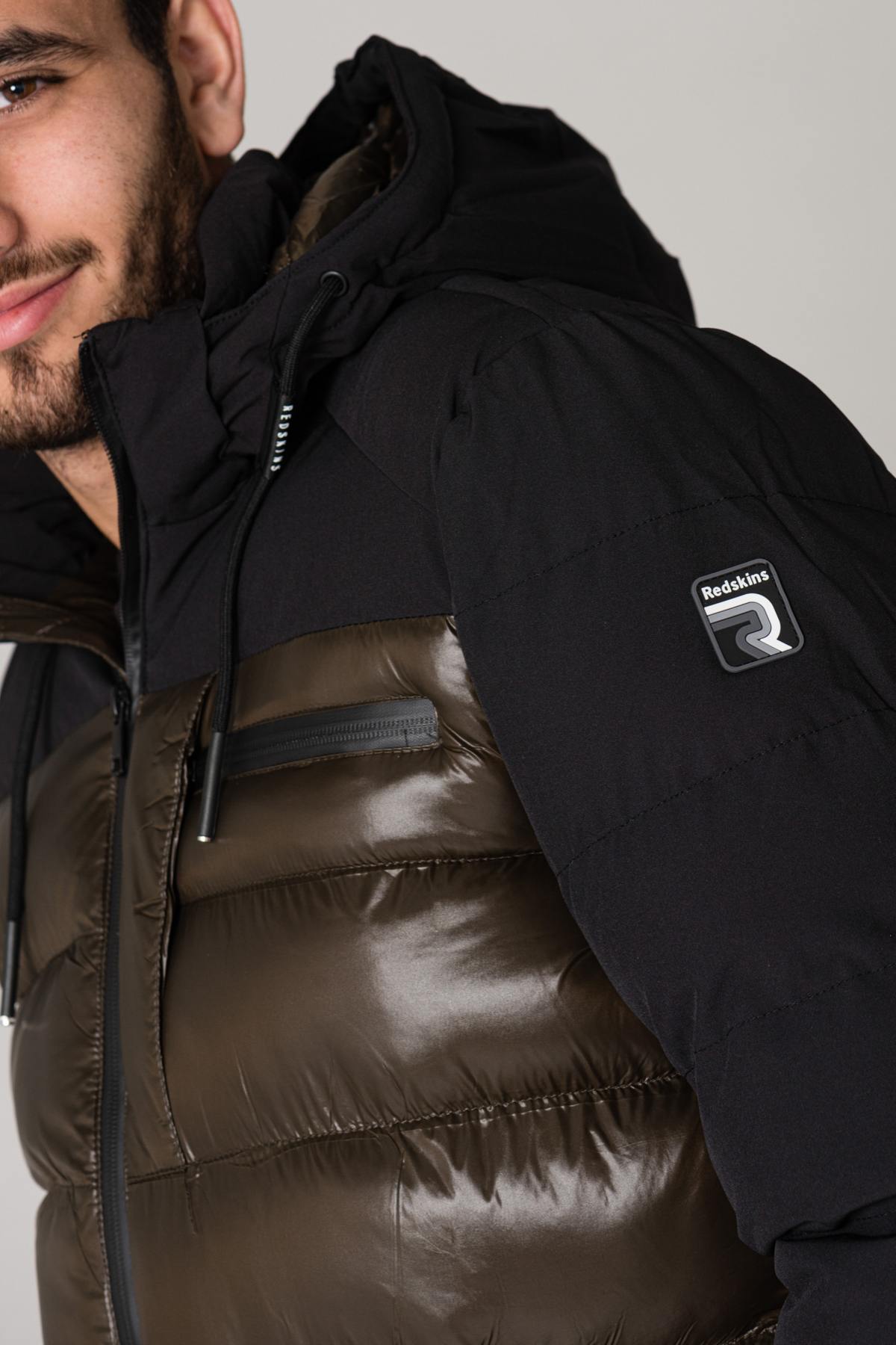 Men's bi-material effect down jacket - Image n°6