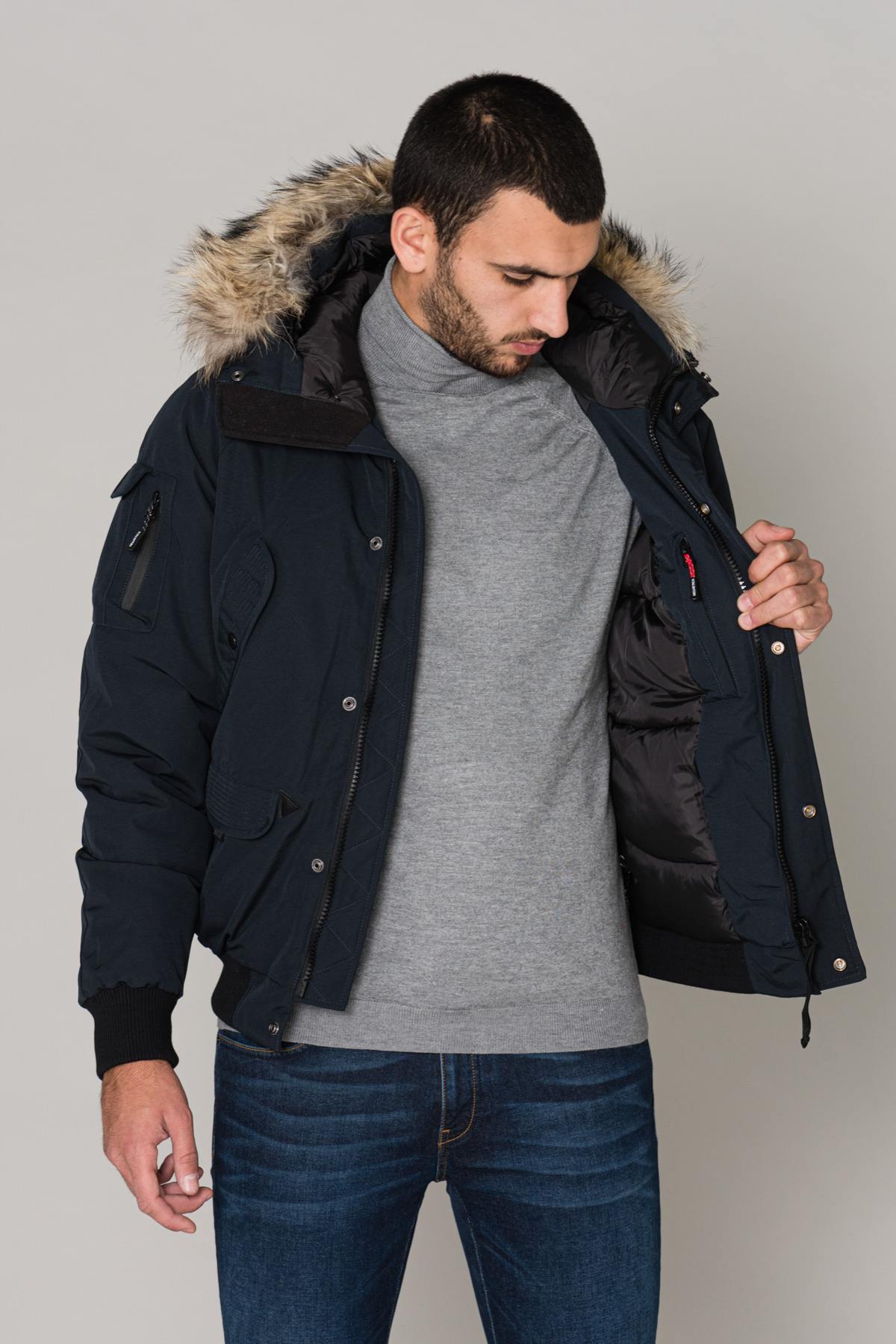 Winter navy blue jacket - Image n°5