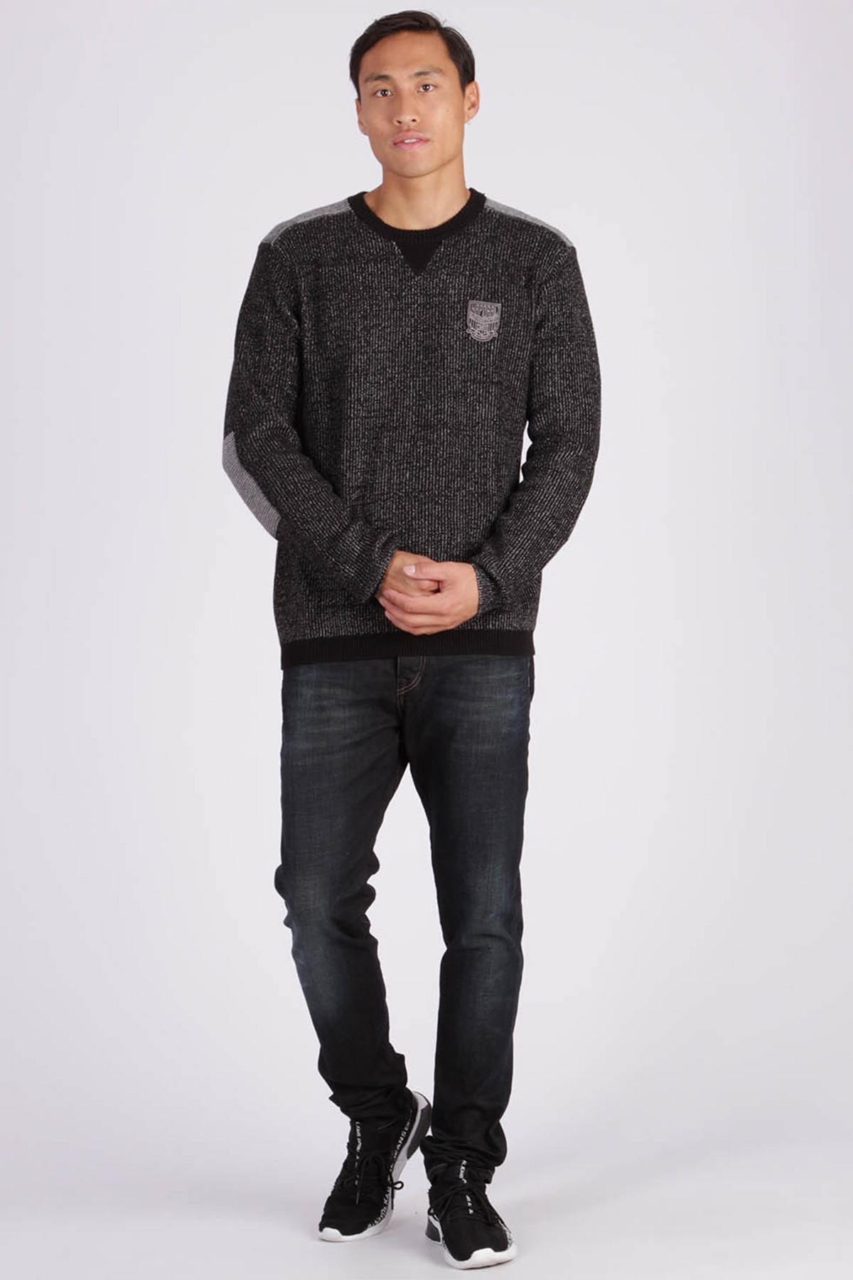 Men's black cotton sweater - Image n°2