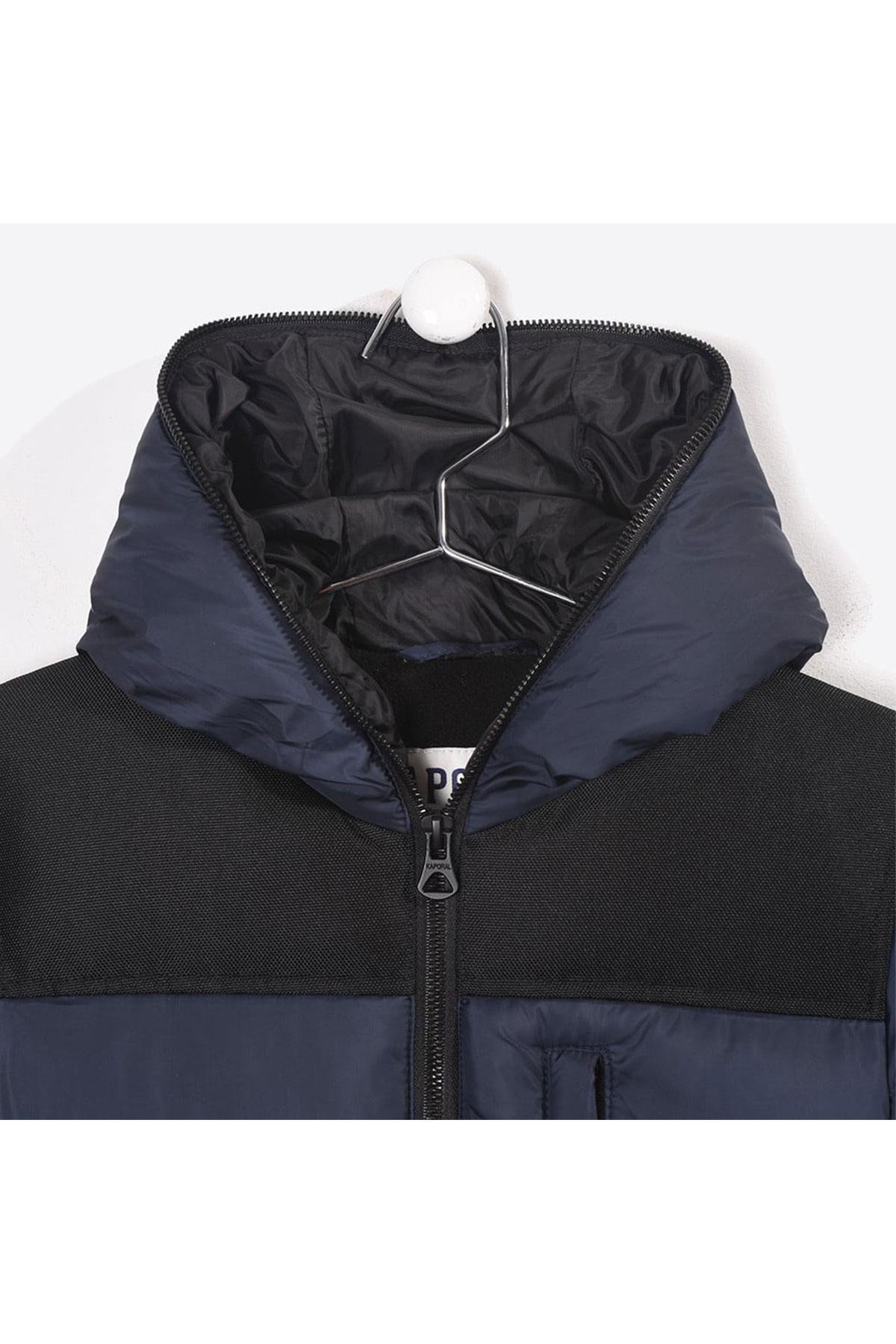 Navy blue and black children's jacket - Image n°3