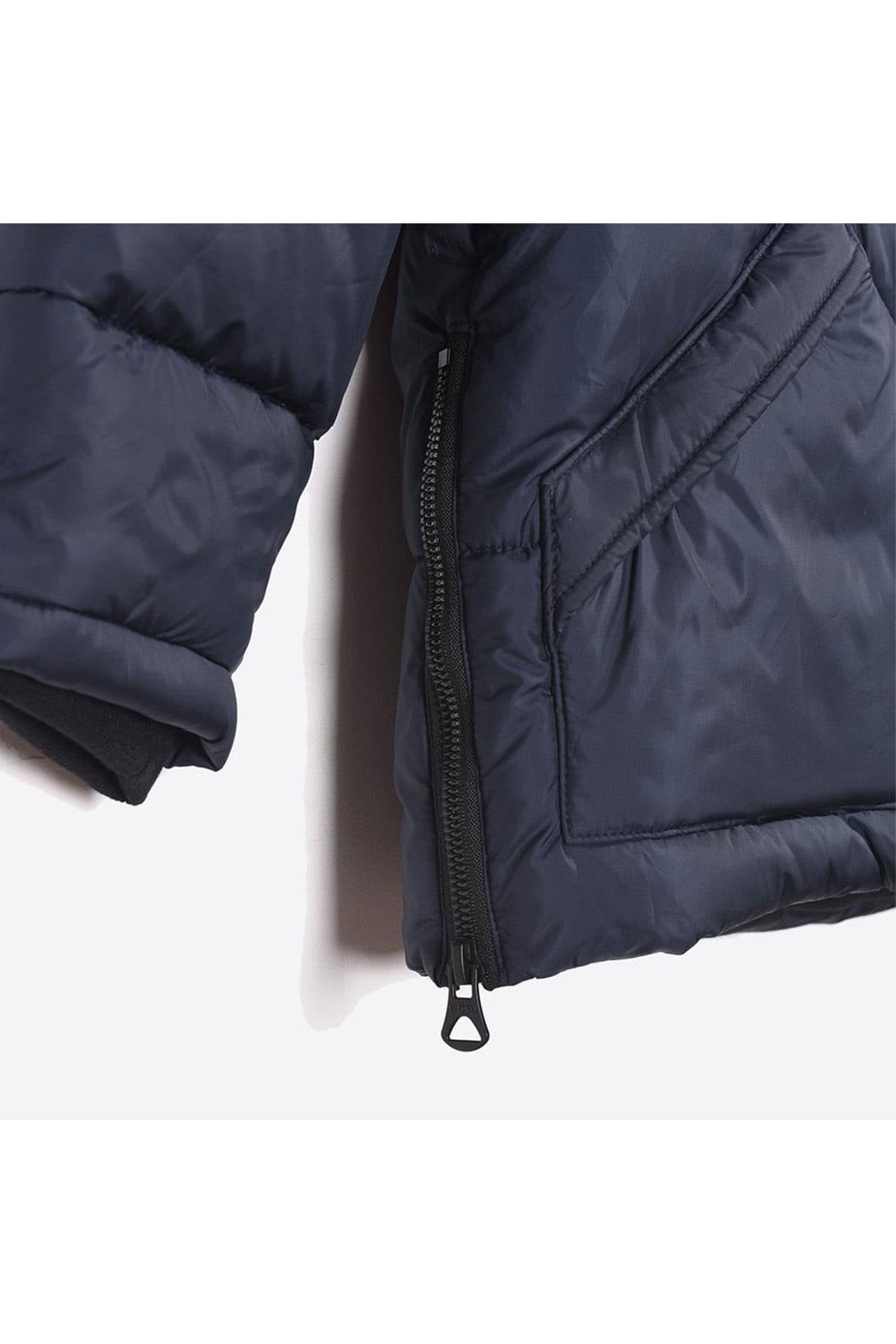 Navy blue and black children's jacket - Image n°4