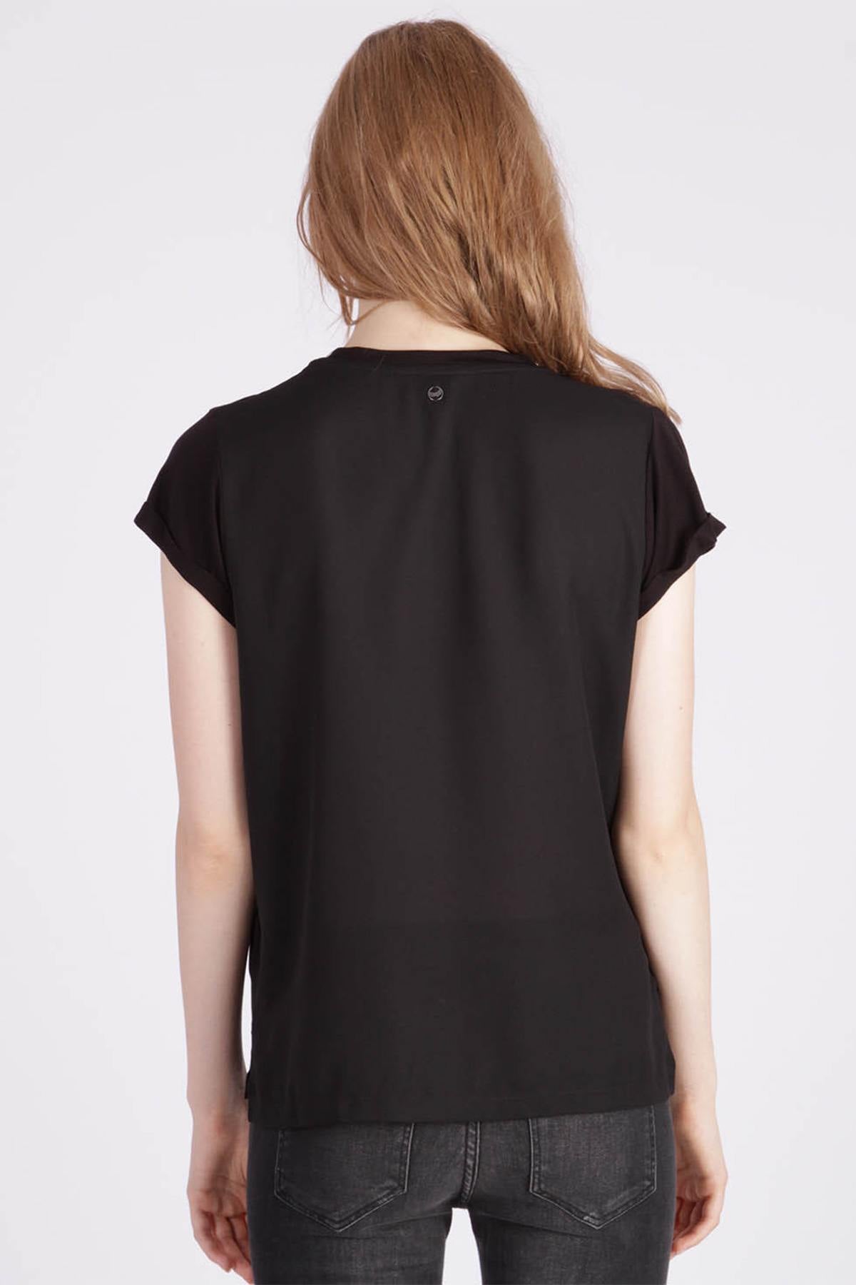 Black viscose t-shirt - Image n°3