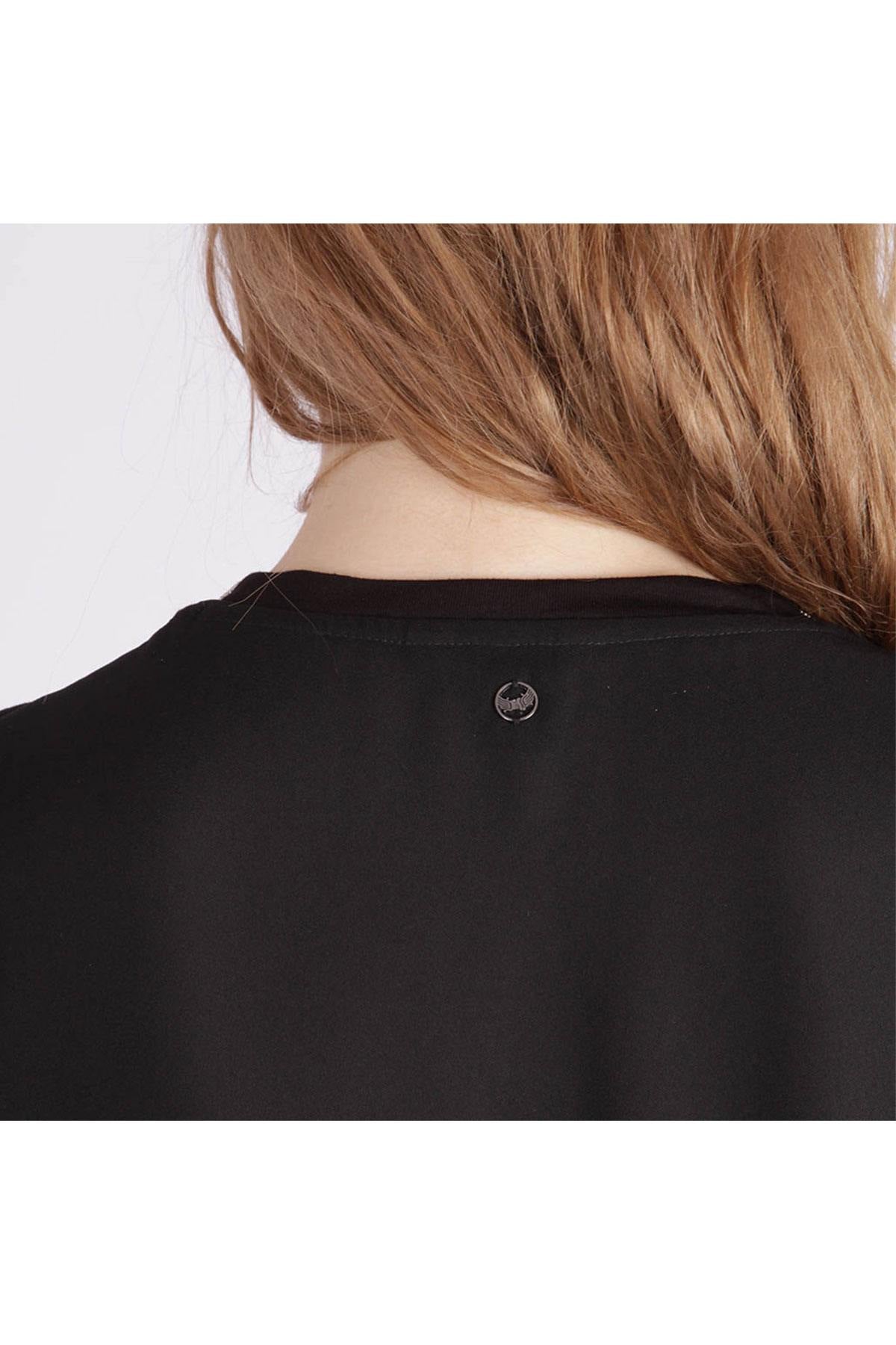 Black viscose t-shirt - Image n°4