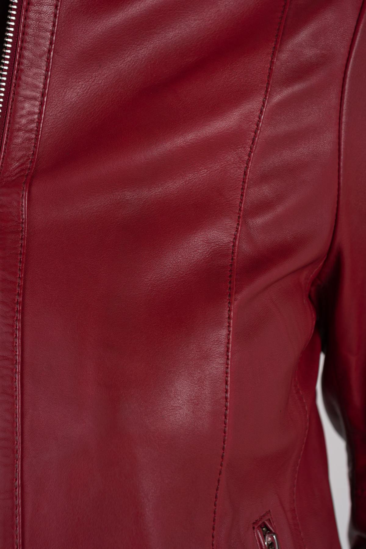 Plus size red leather jacket - Image n°6