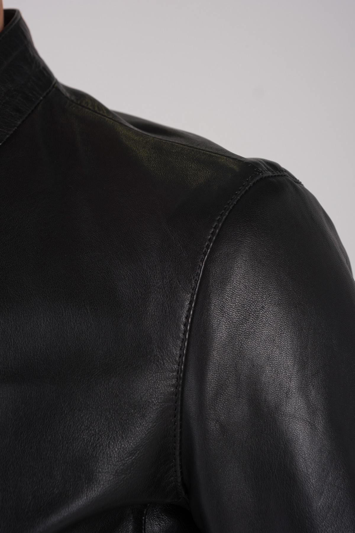 Men's black leather jacket - Image n°7