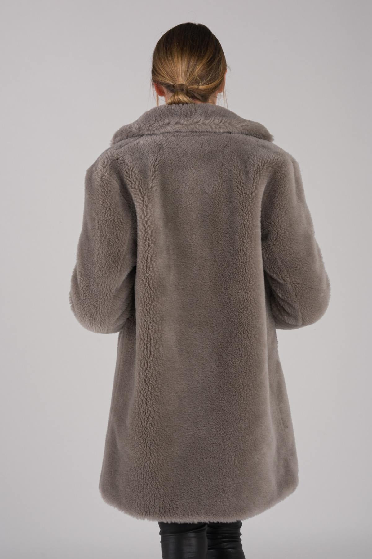 Real knitted sheep wool coat - Image n°4