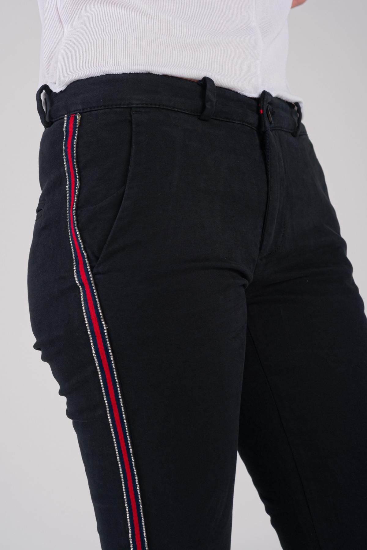 women's 7/8 slim fit navy pants - Image n°2