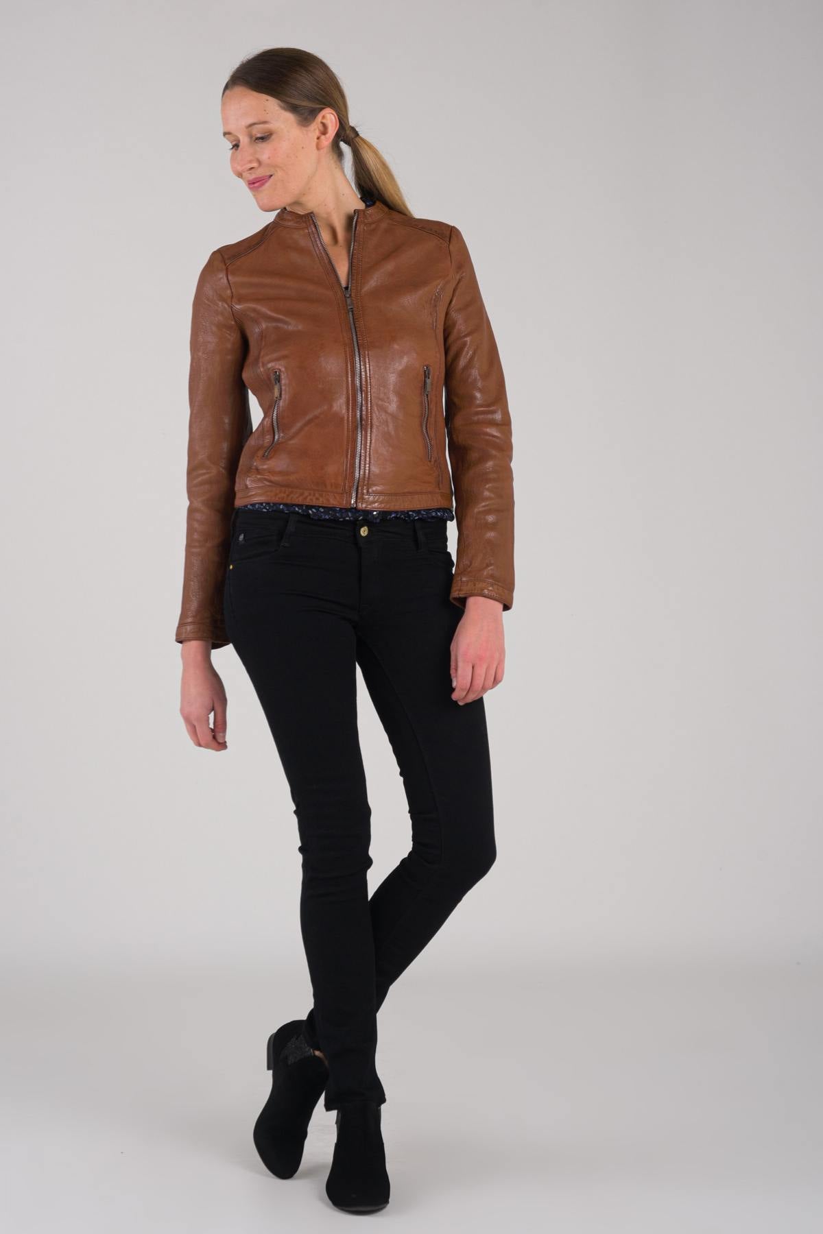 Spencer type leather jacket - Image n°3