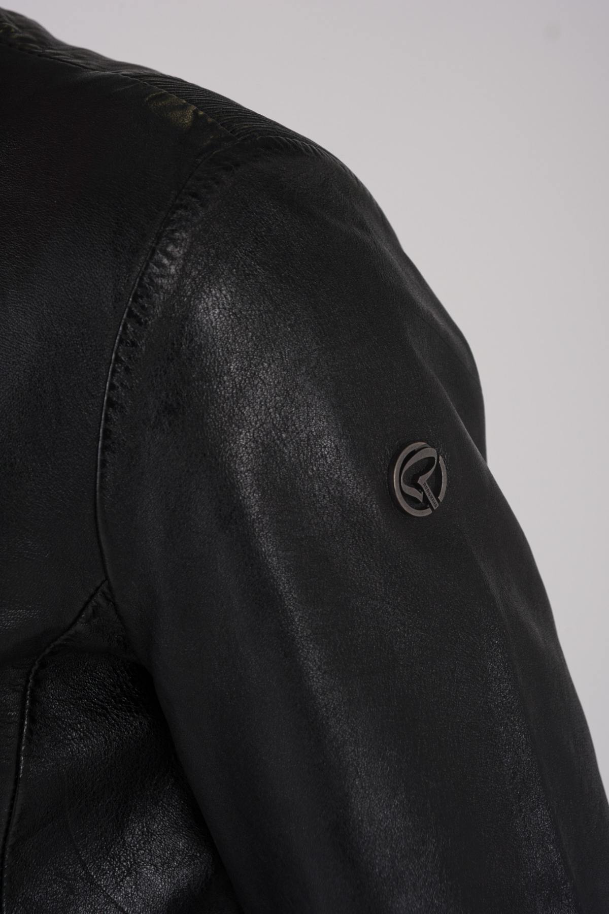 Men's black leather jacket - Image n°7