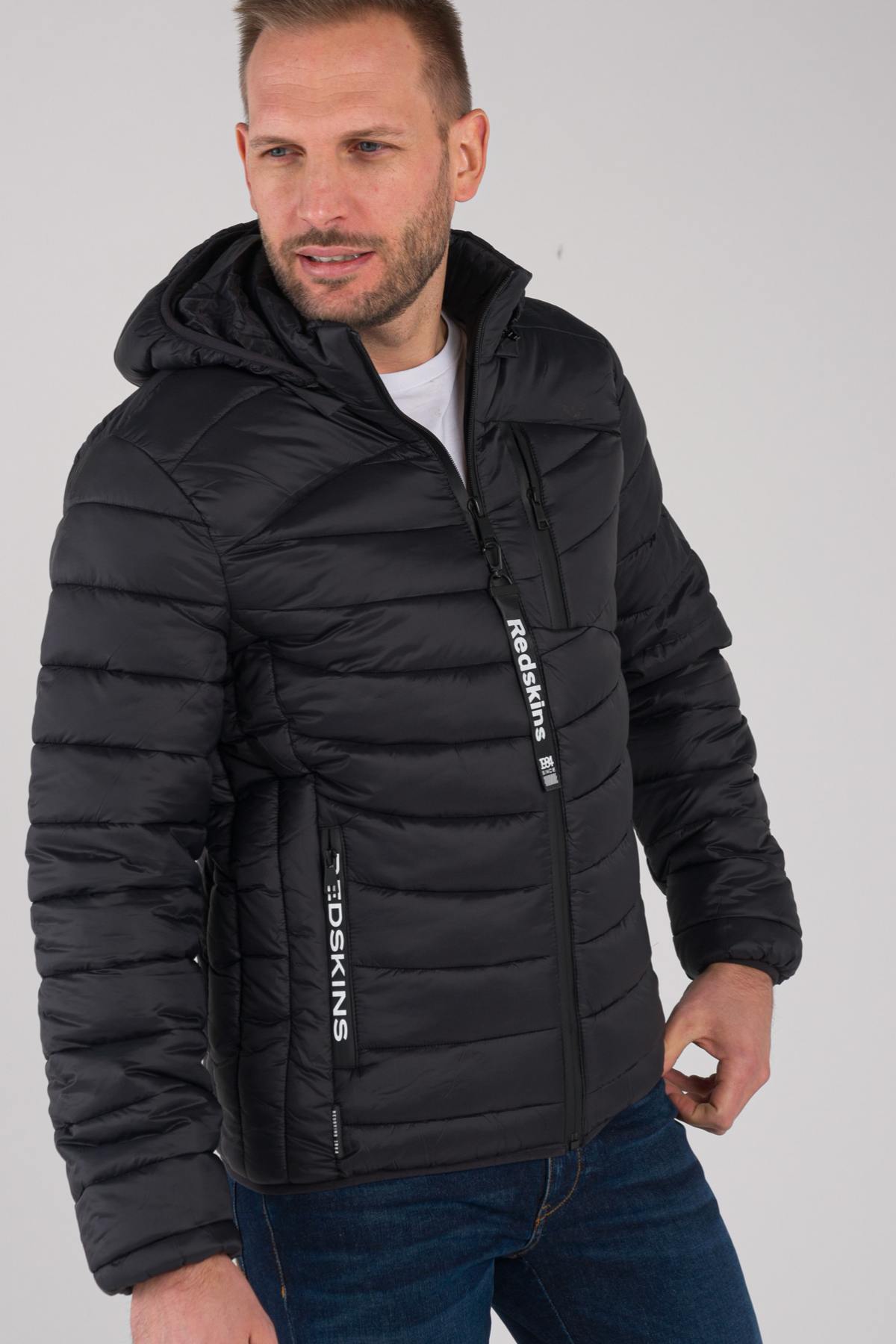 Men's black sportswear down jacket - Image n°1