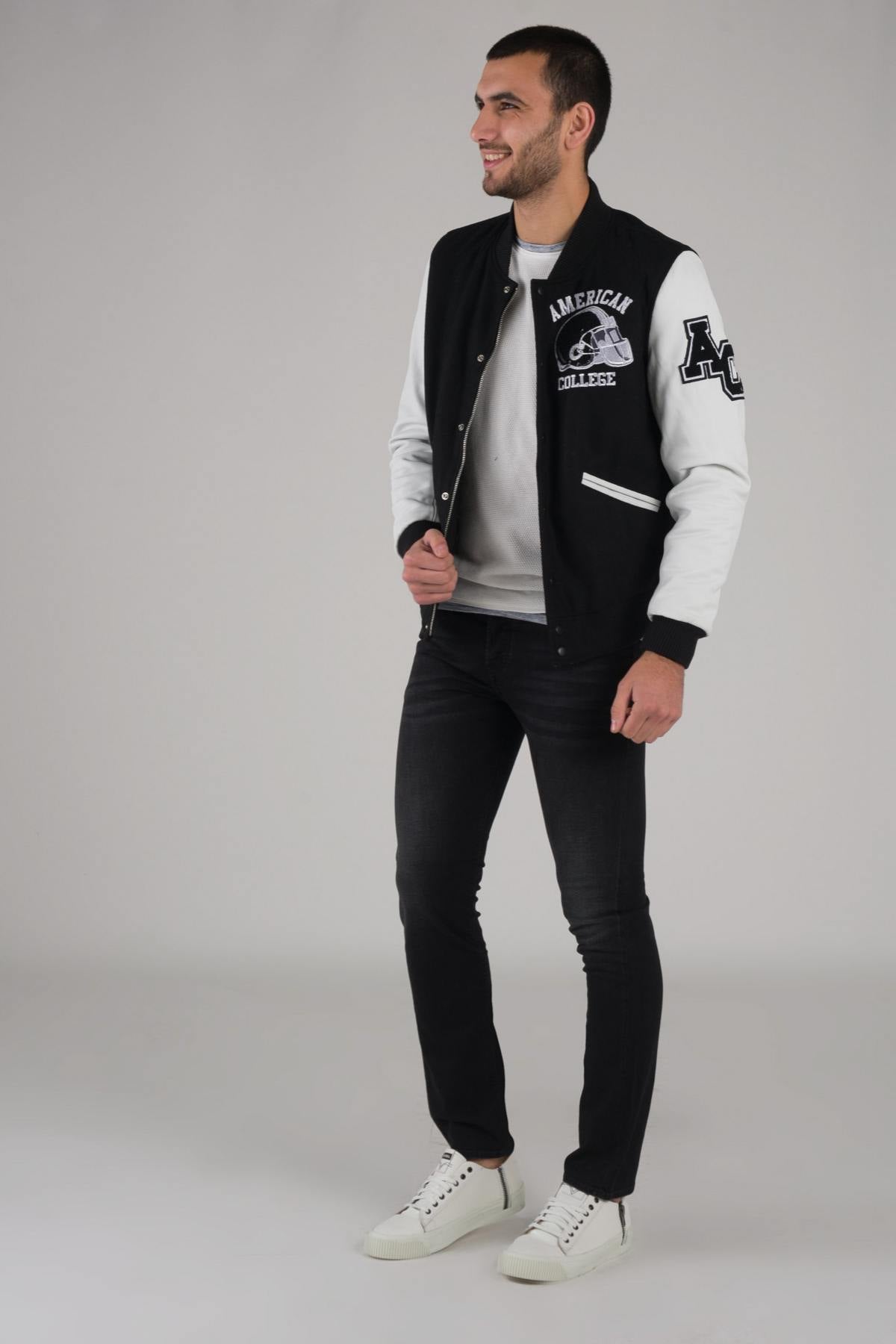 White and black teddy us jacket - Image n°3