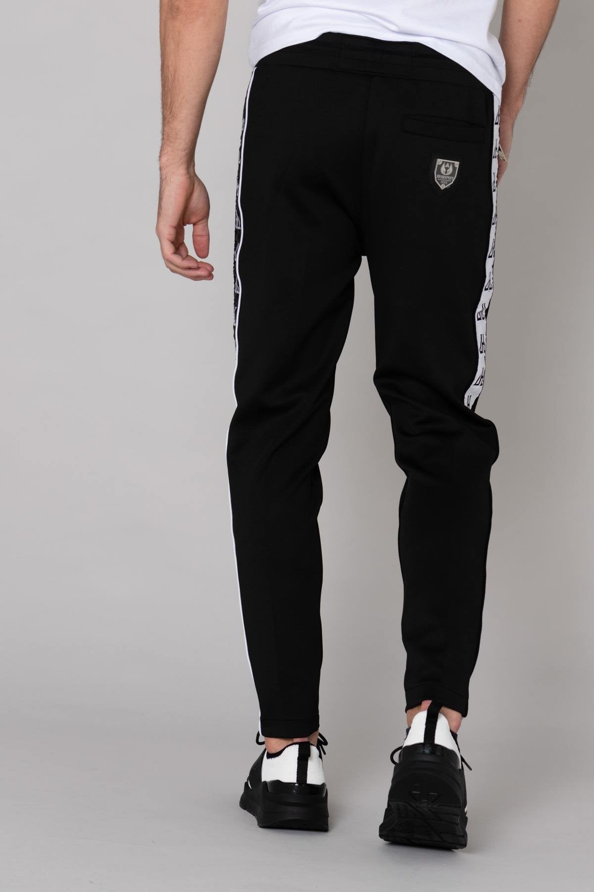 ̈Black jogging pants with white piping - Image n°5