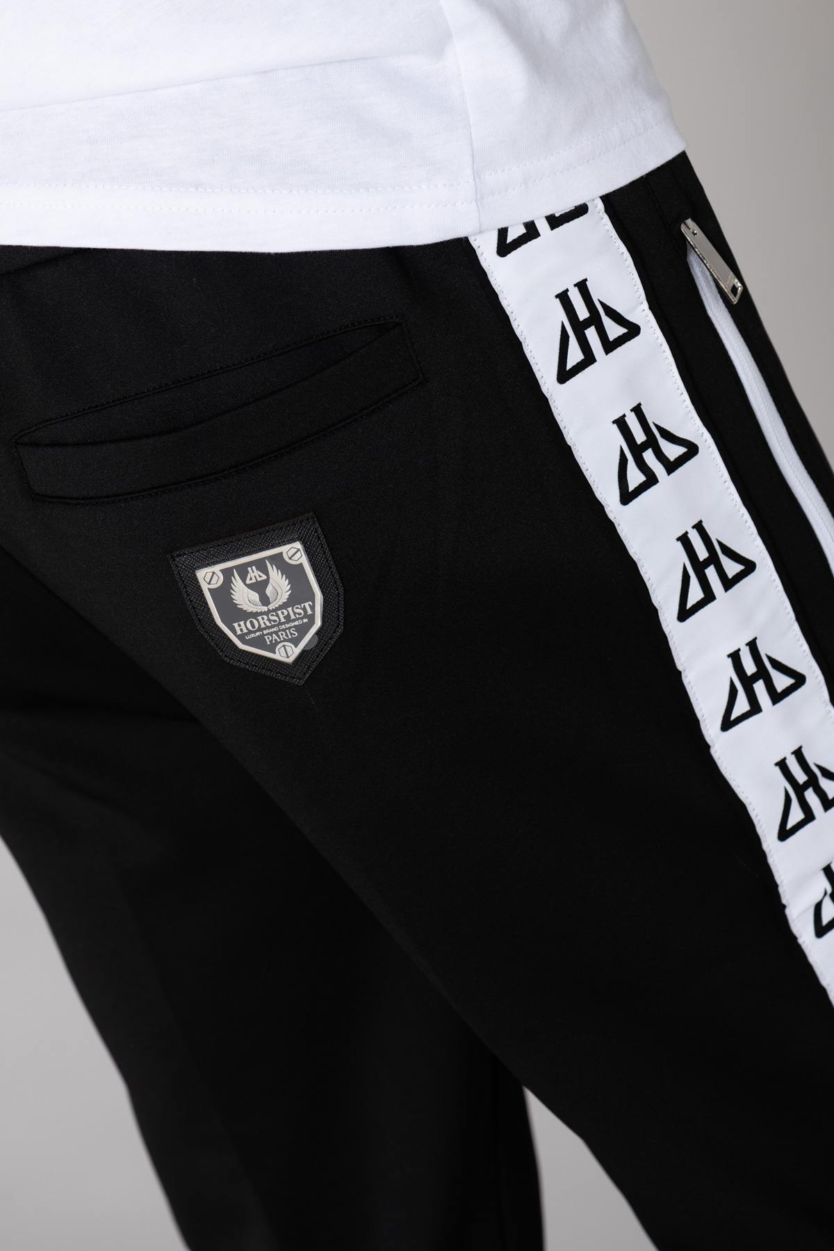 ̈Black jogging pants with white piping - Image n°6