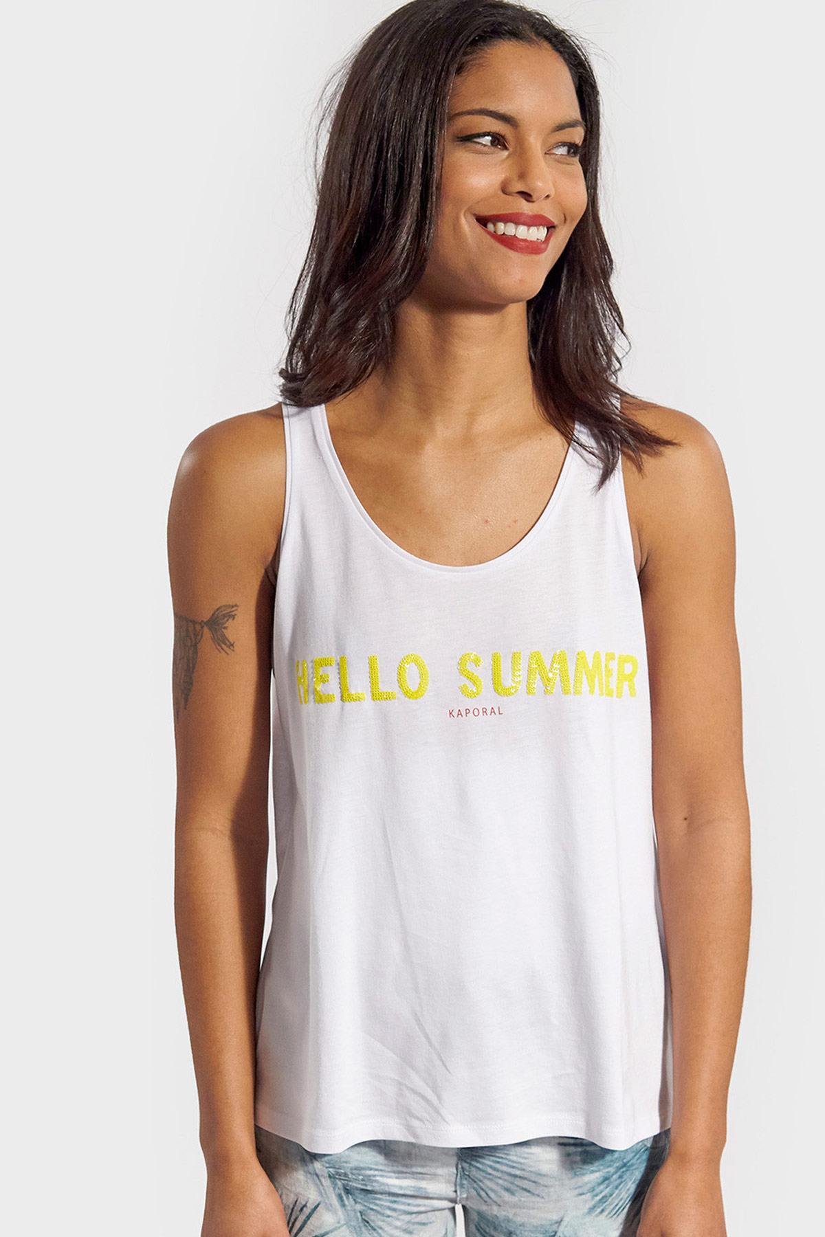 Hello Summer white tank top - Image n°1