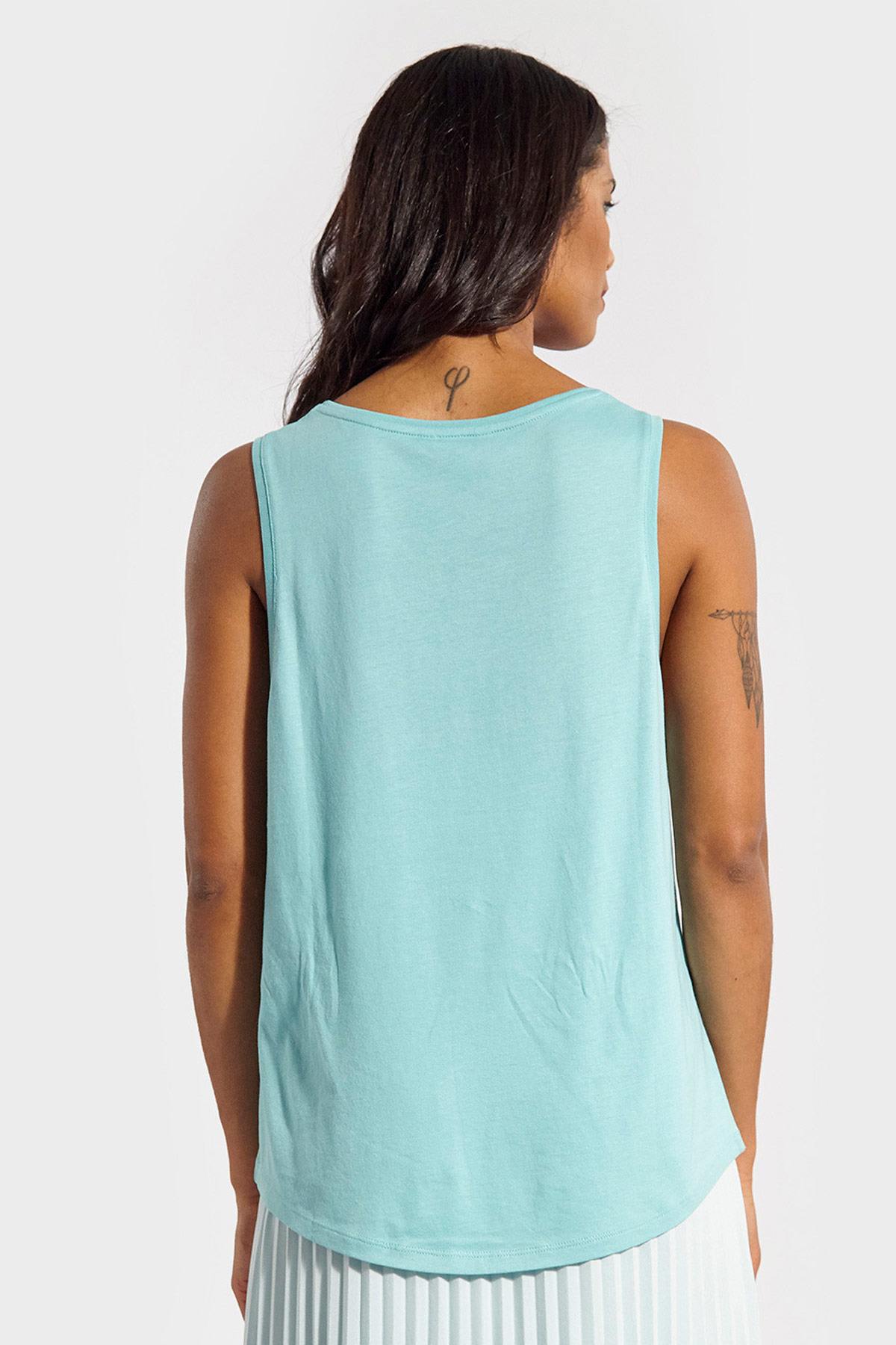 Women's turquoise blue tank top - Image n°3