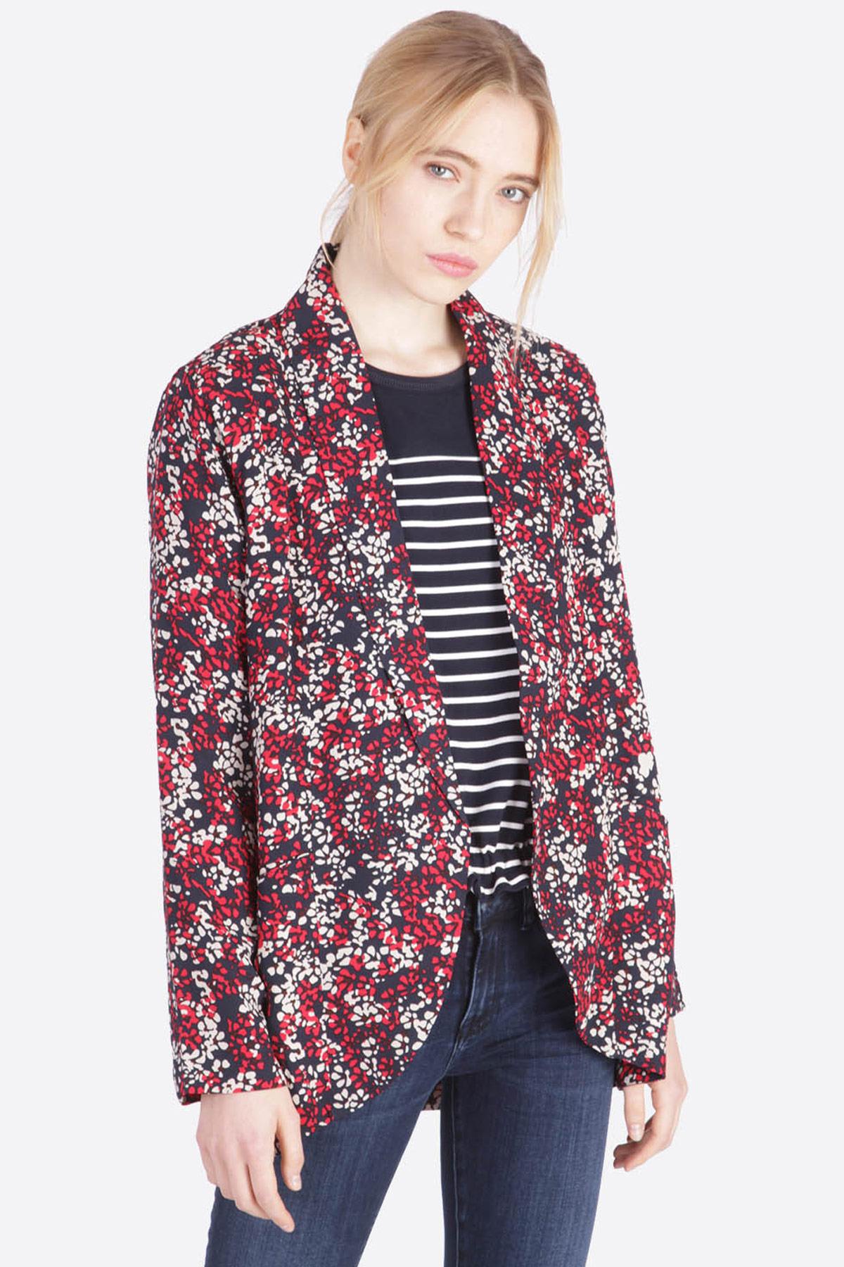 Loose fit floral blazer jacket - Image n°1