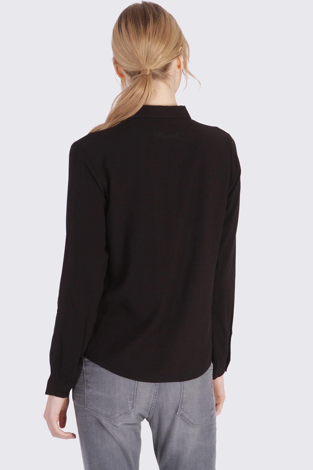 Women's black loose shirt - Image n°3