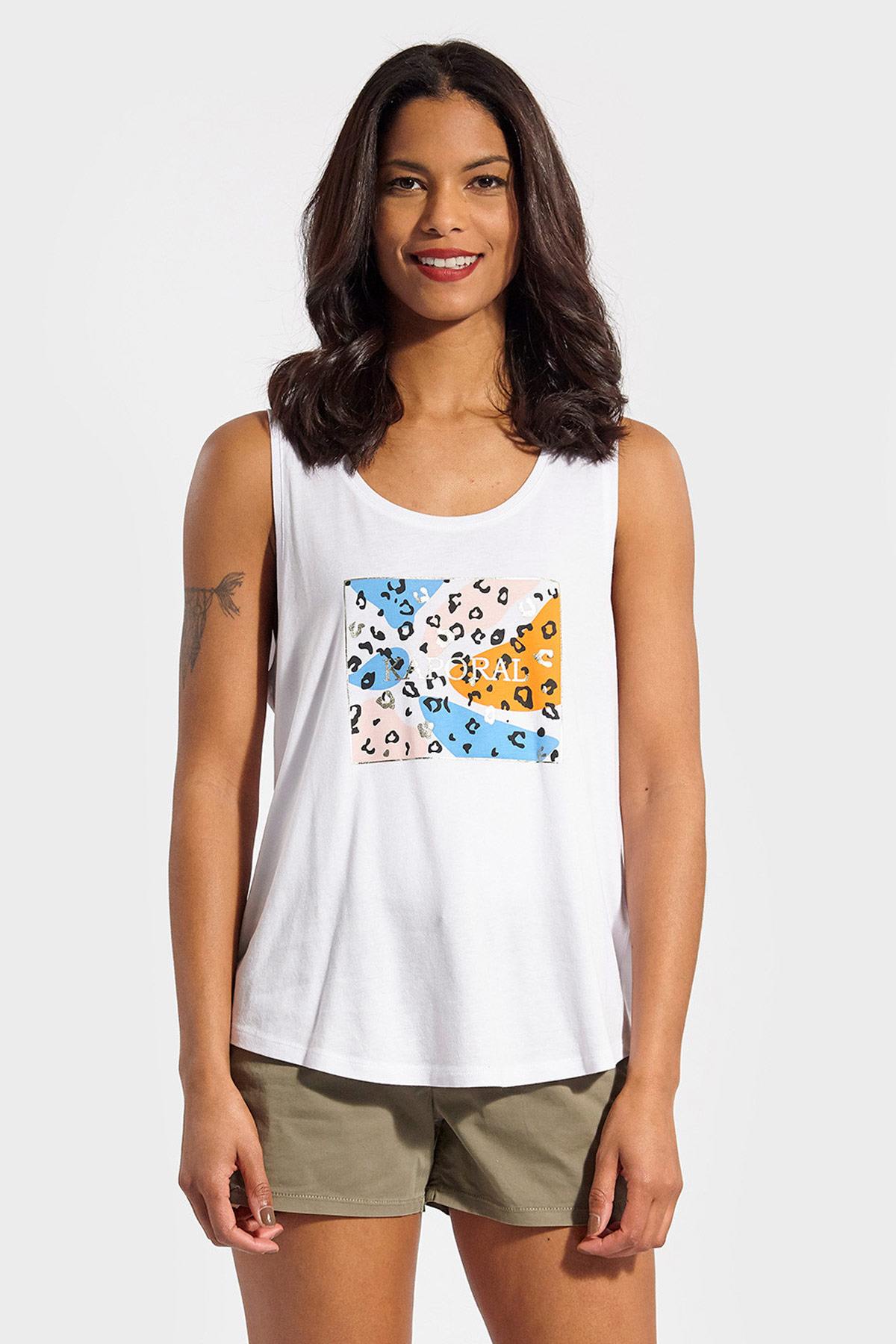 White women's loose tank top - Image n°1