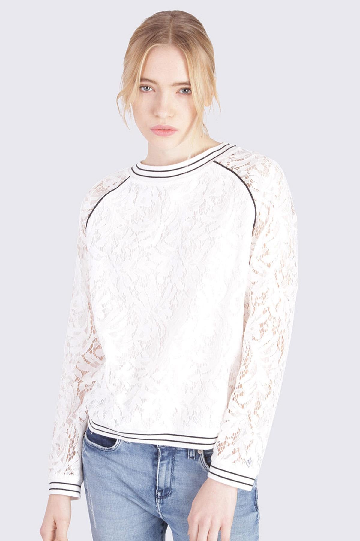 Off-white lace sweater - Image n°1