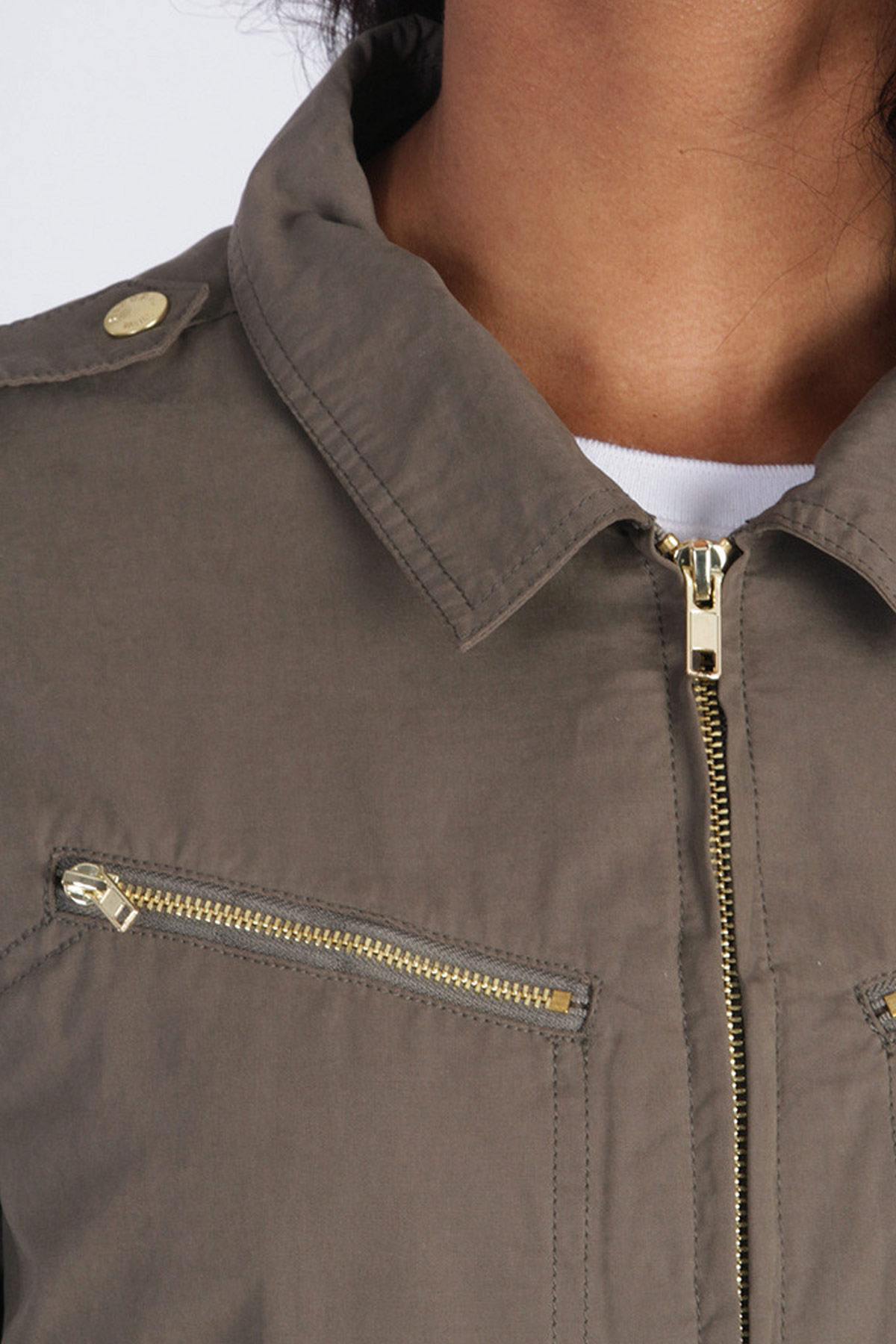 Women's khaki military jacket - Image n°4