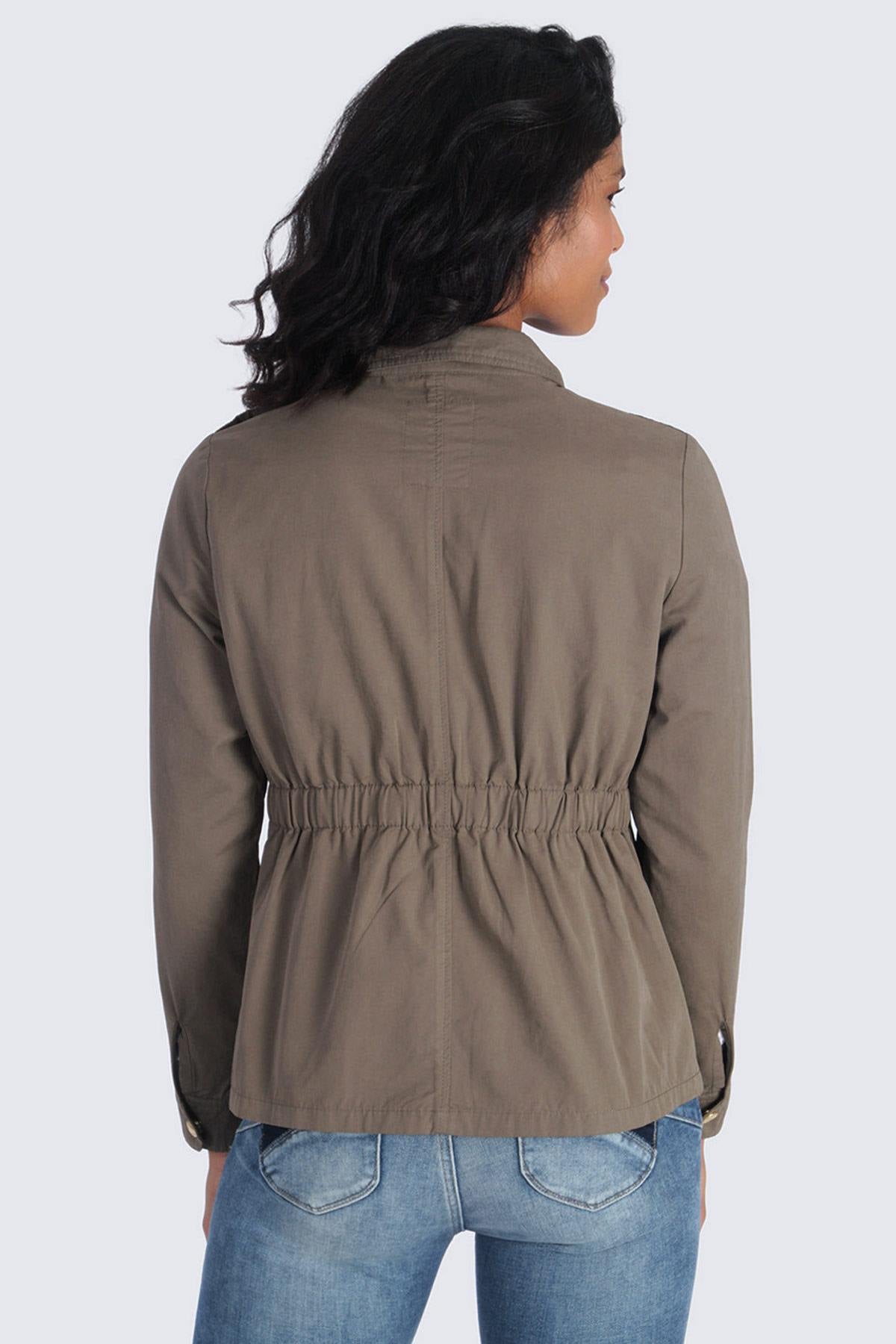 Women's khaki military jacket - Image n°3