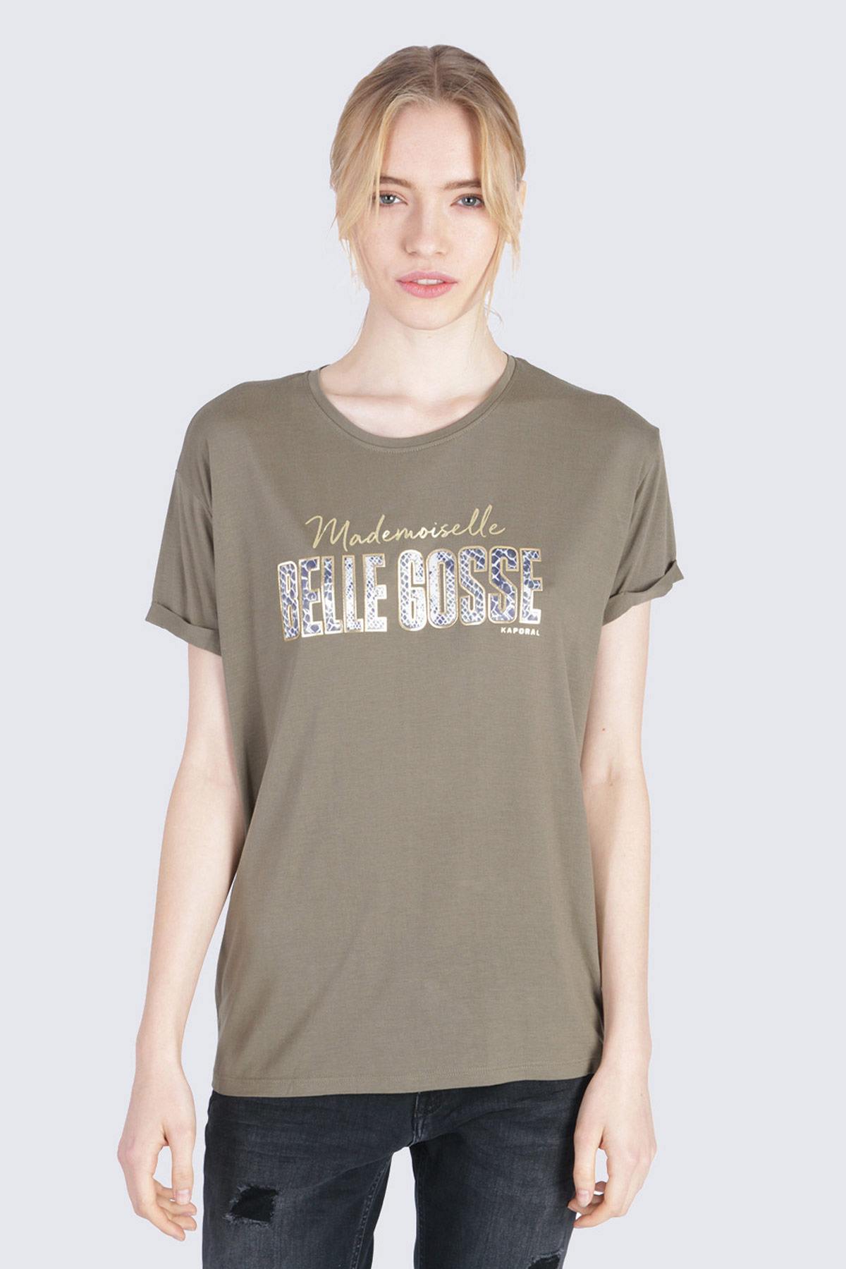 Belle Gosse loose fit khaki t-shirt - Image n°1