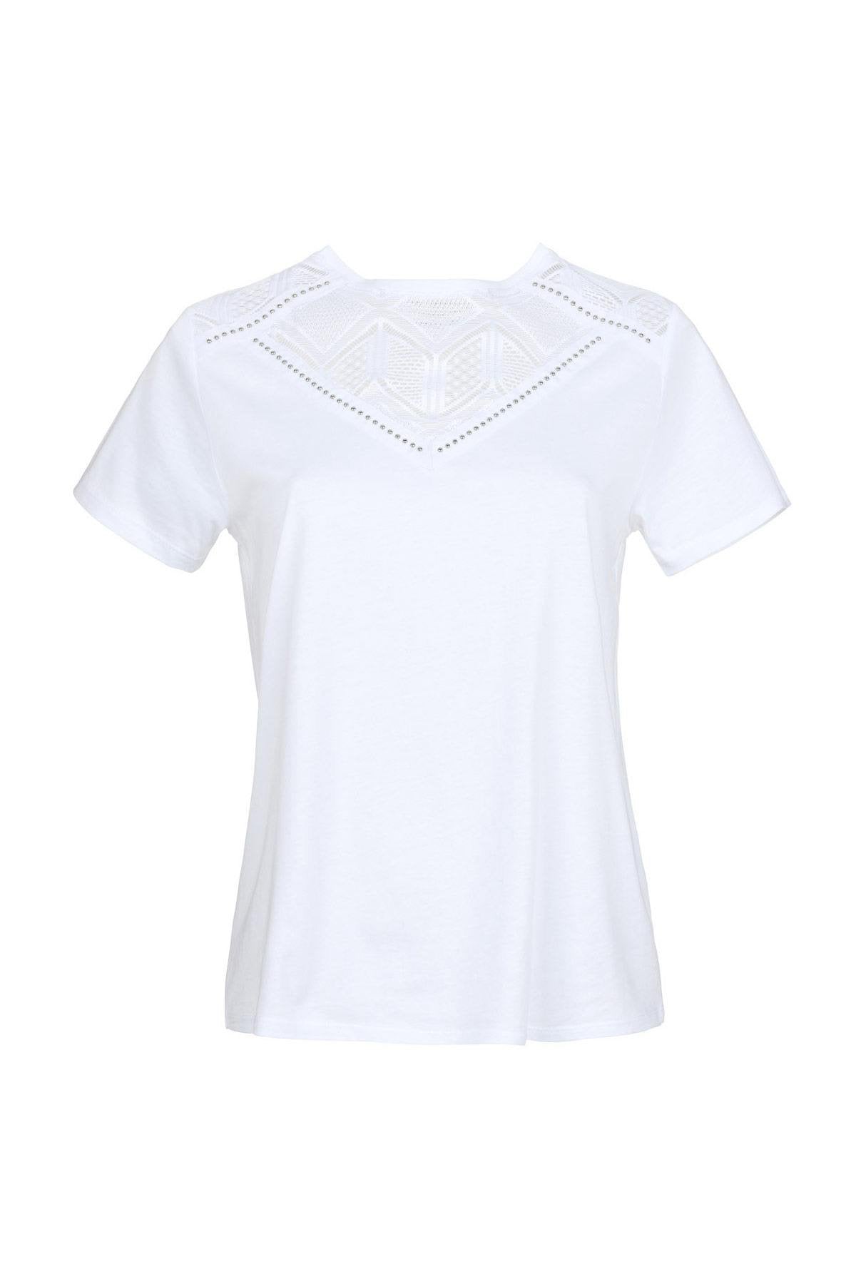 Women's white short-sleeved t-shirt - Image n°4