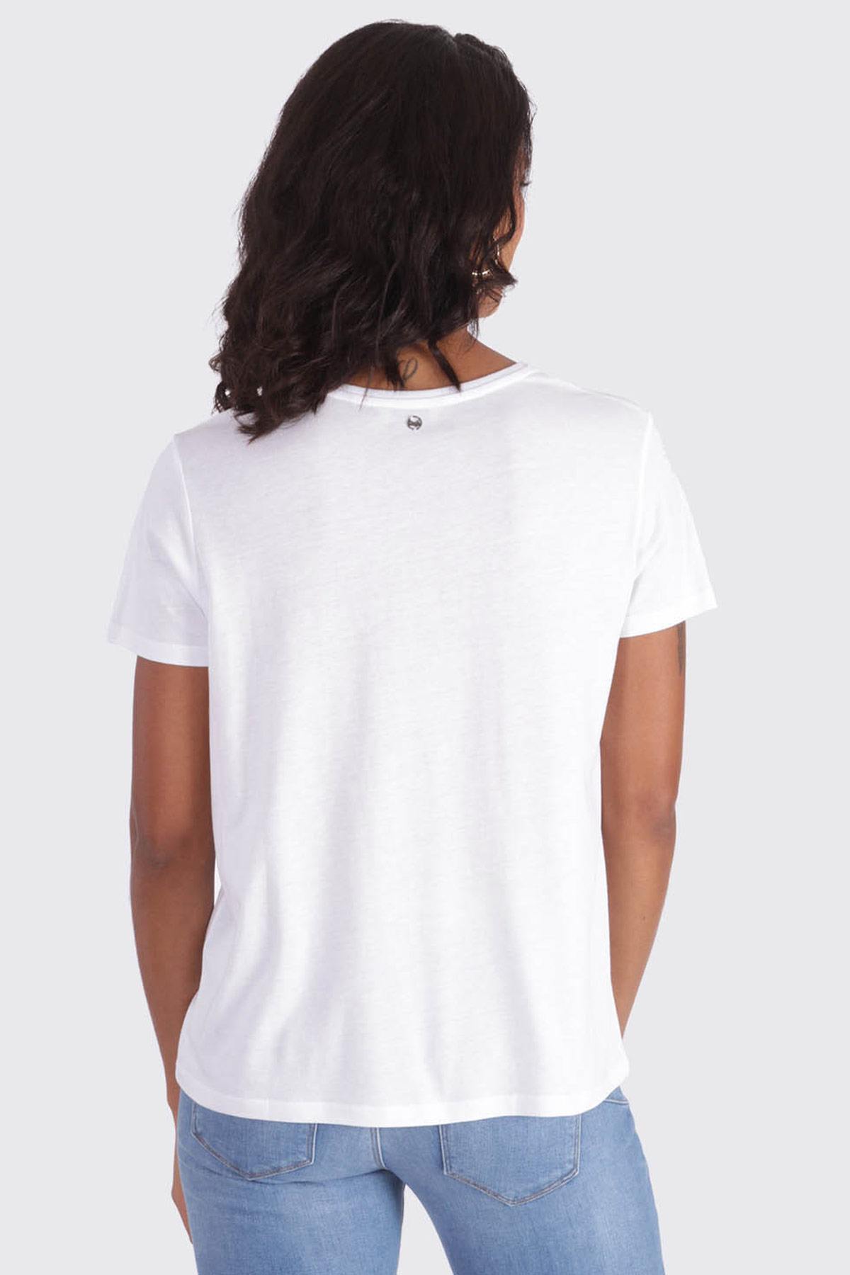 Women's white short-sleeved t-shirt - Image n°3