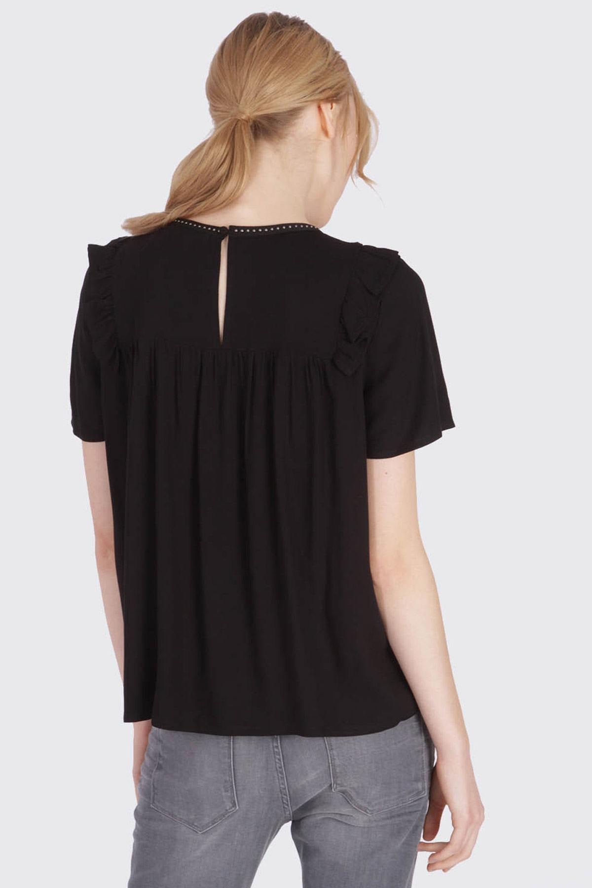 Light women's black top with veil - Image n°2