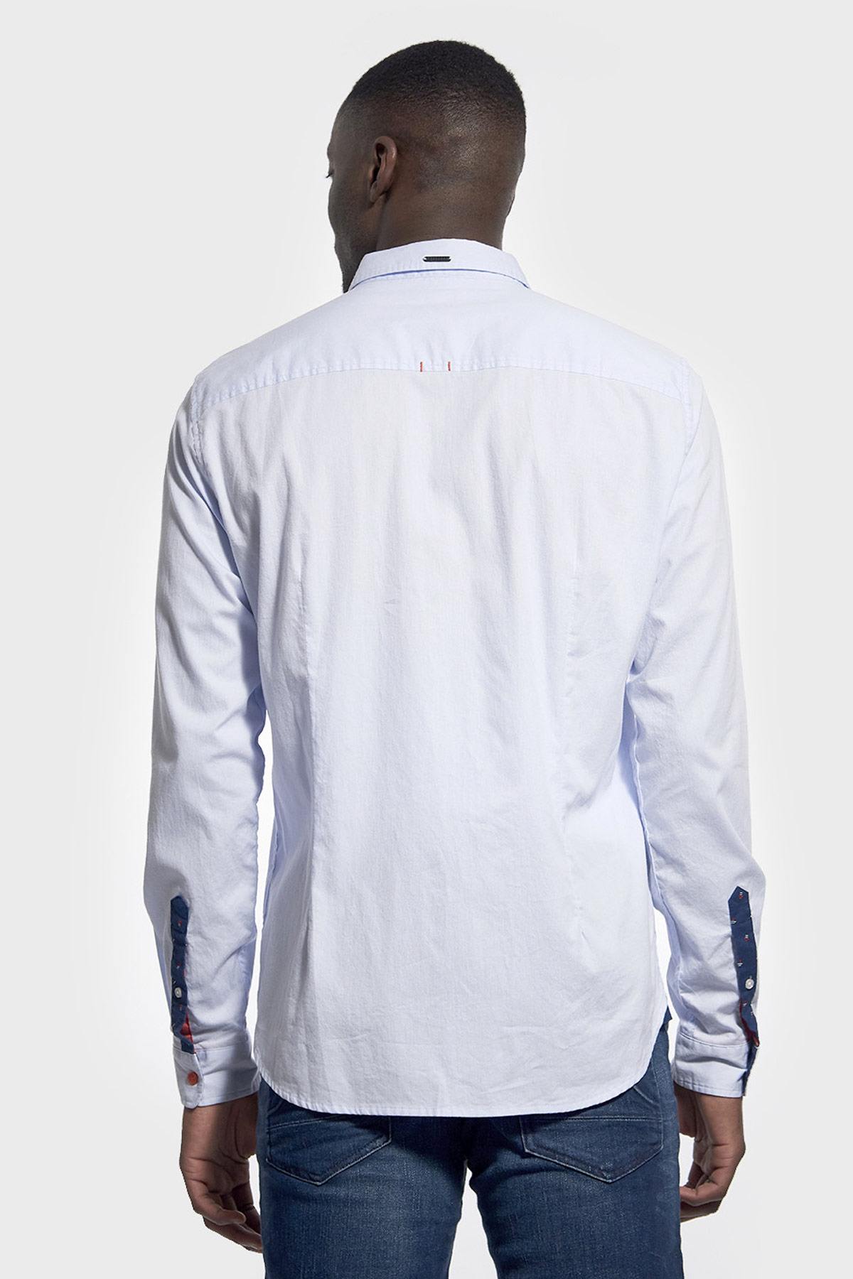 Blue cotton dress shirt - Image n°3