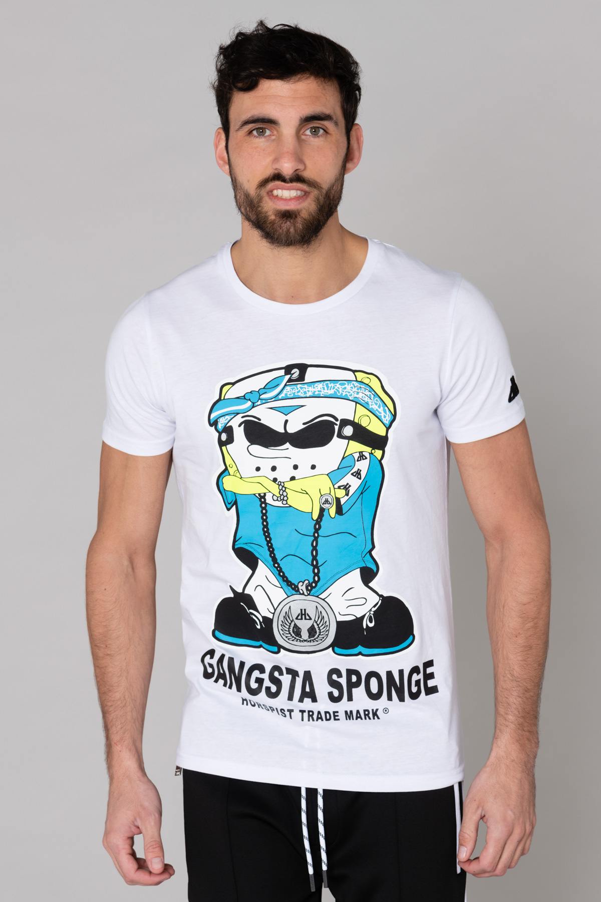 Spongebob Gangsta Sponge White T-Shirt - Image n°1