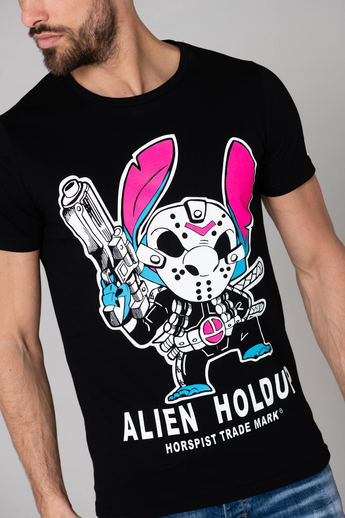 Alien Holdup men's black t-shirt - Image n°1