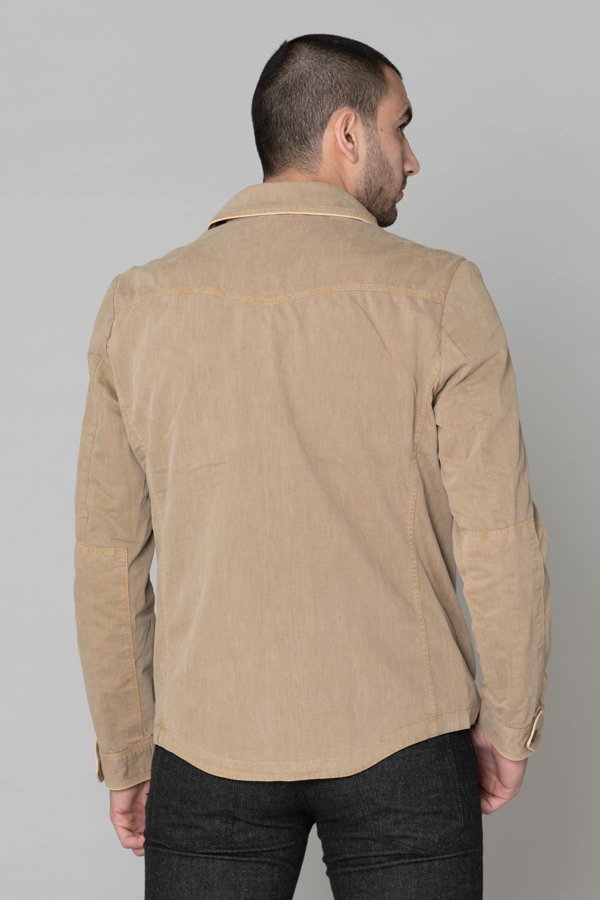 Men's beige cotton jacket - Image n°6