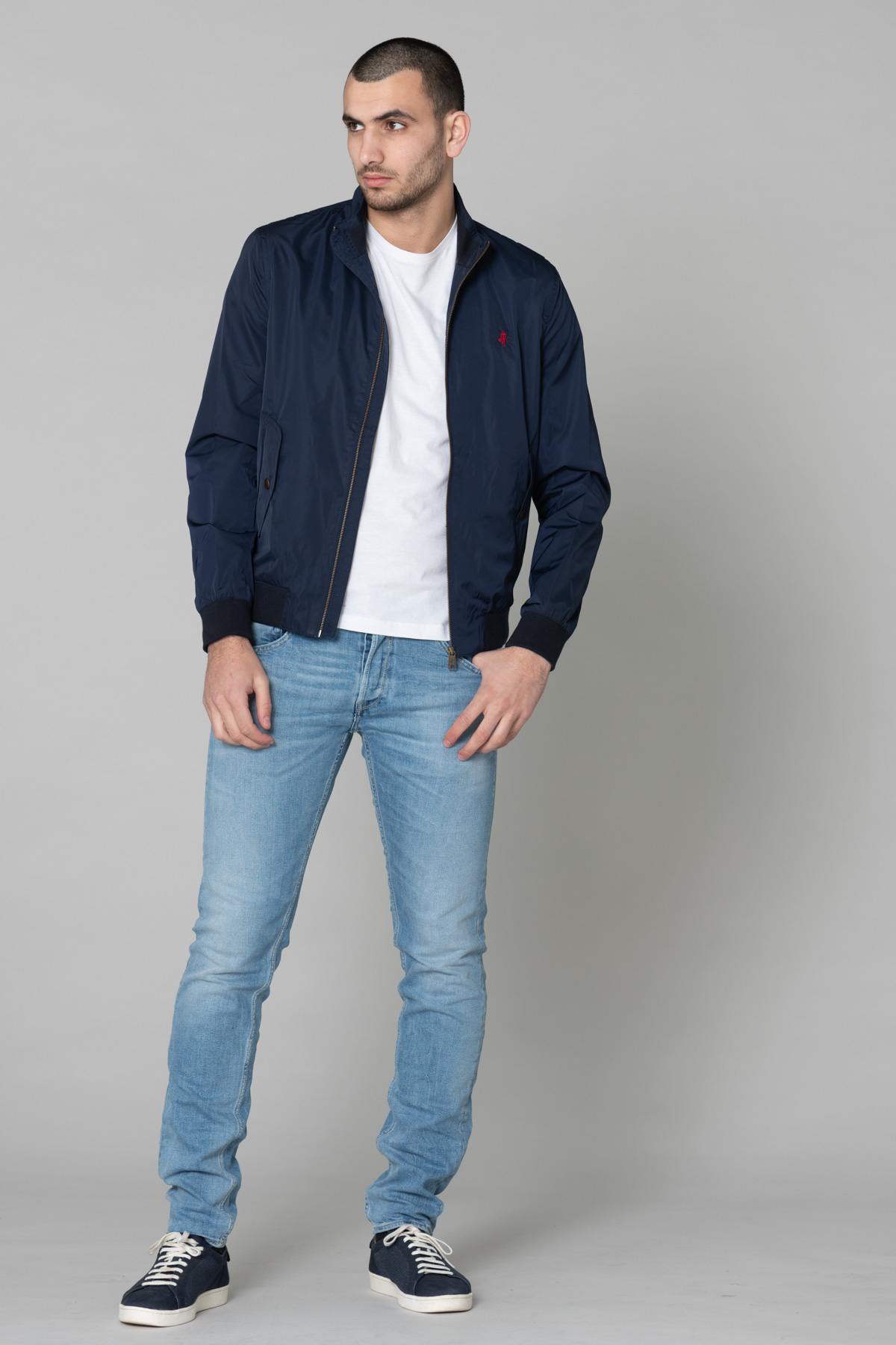 Lightweight navy nylon jacket - Image n°2