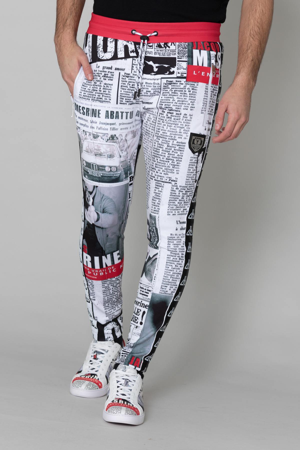 Newspaper Pattern Sweatpants - Image n°4