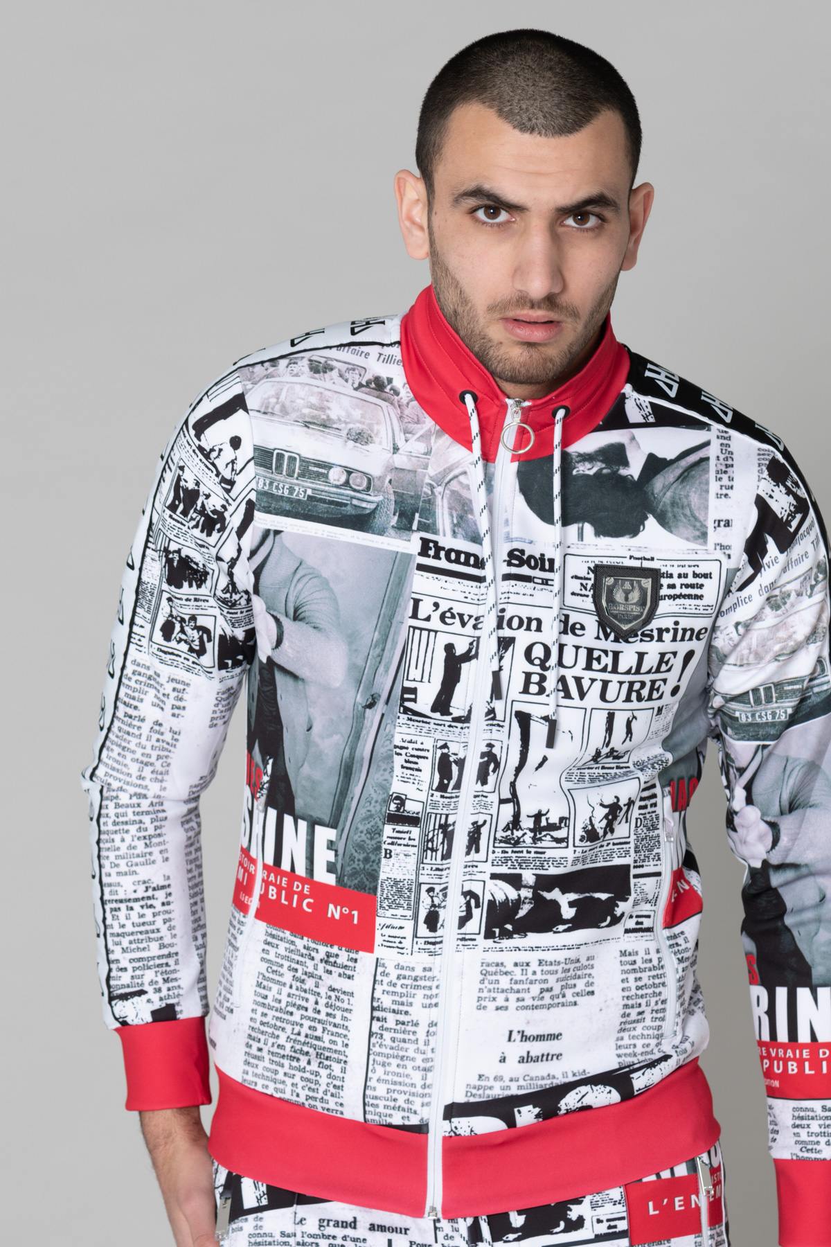 Mesrine newspaper pattern track jacket - Image n°3