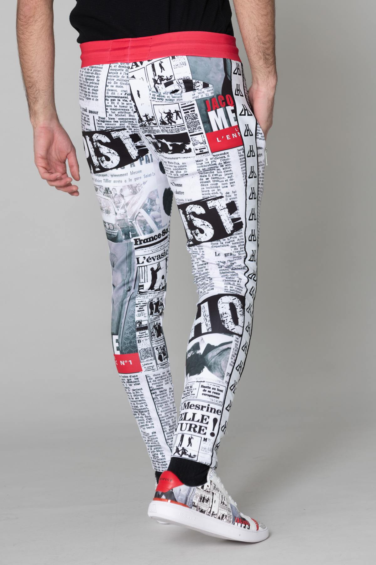 Newspaper Pattern Sweatpants - Image n°6