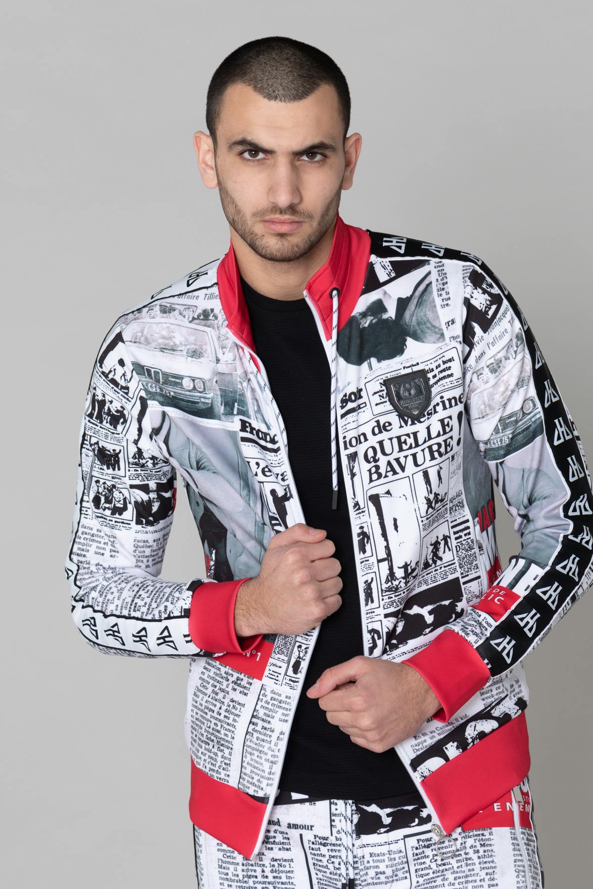 Mesrine newspaper pattern track jacket - Image n°4