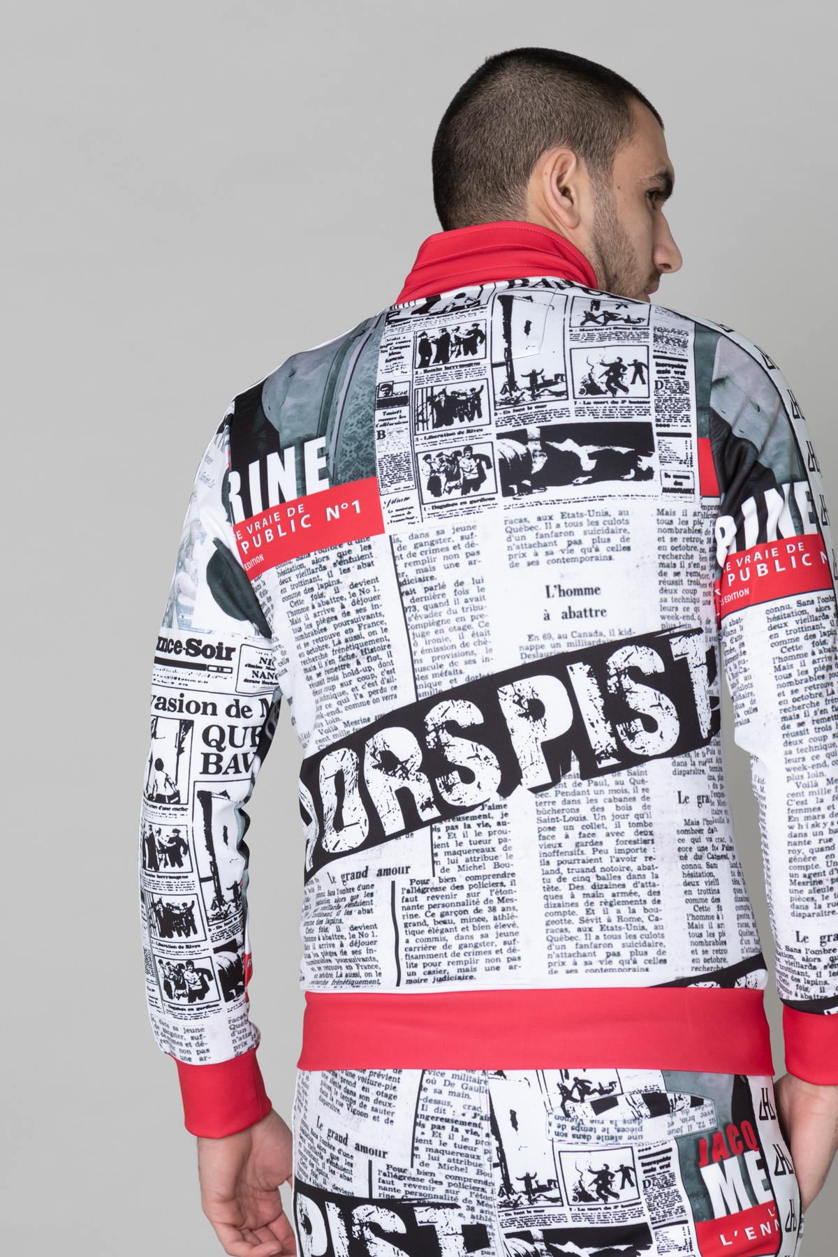 Mesrine newspaper pattern track jacket - Image n°5