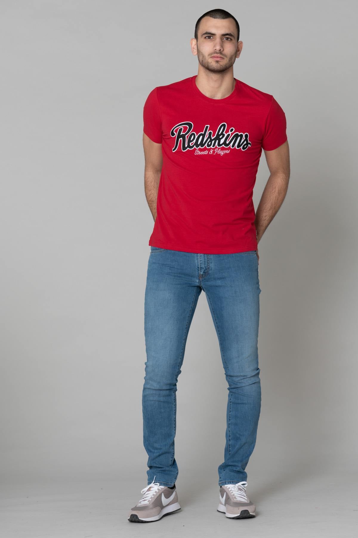 Men's red round neck t-shirt - Image n°2