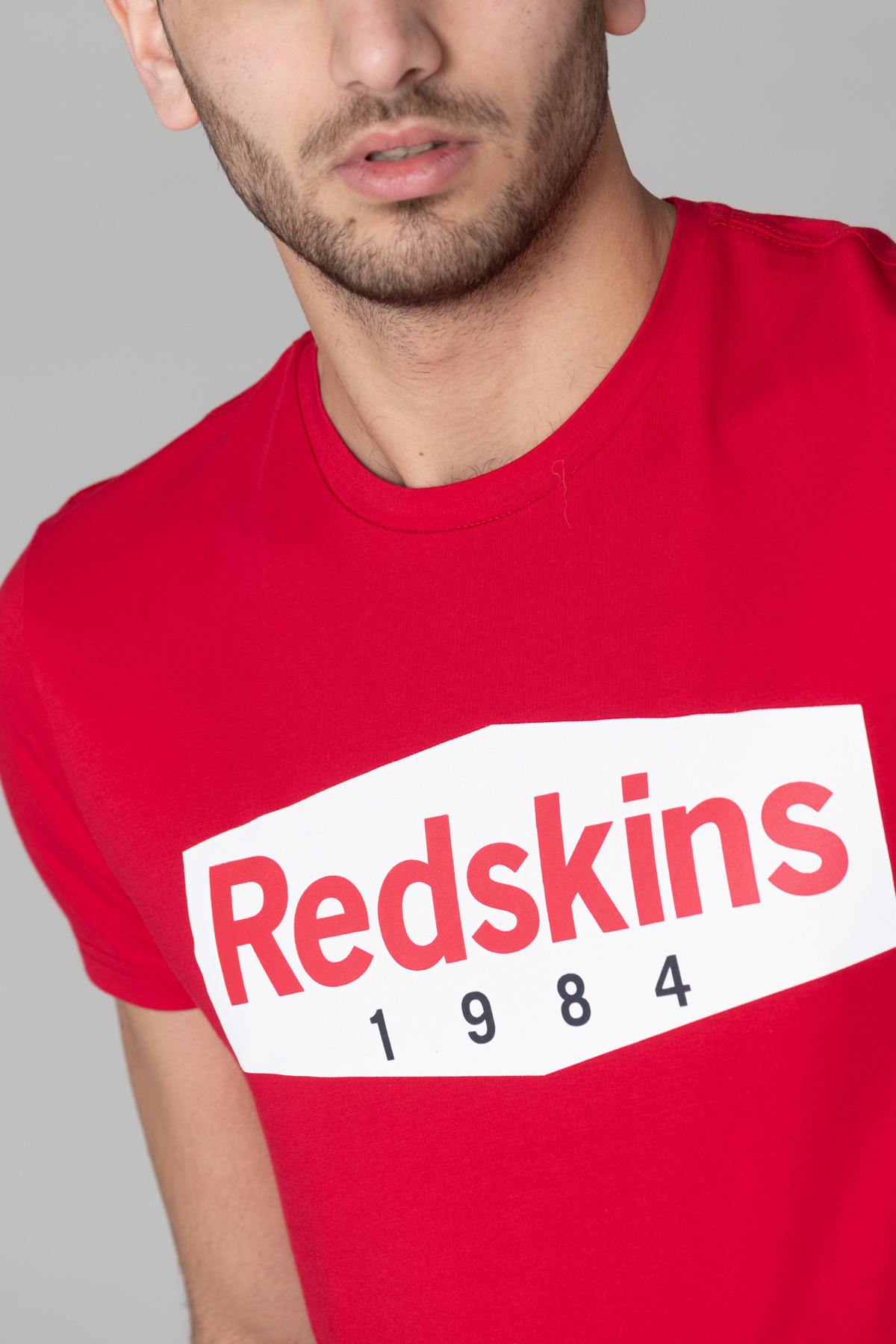 Men's red T-shirt with white logo - Image n°4