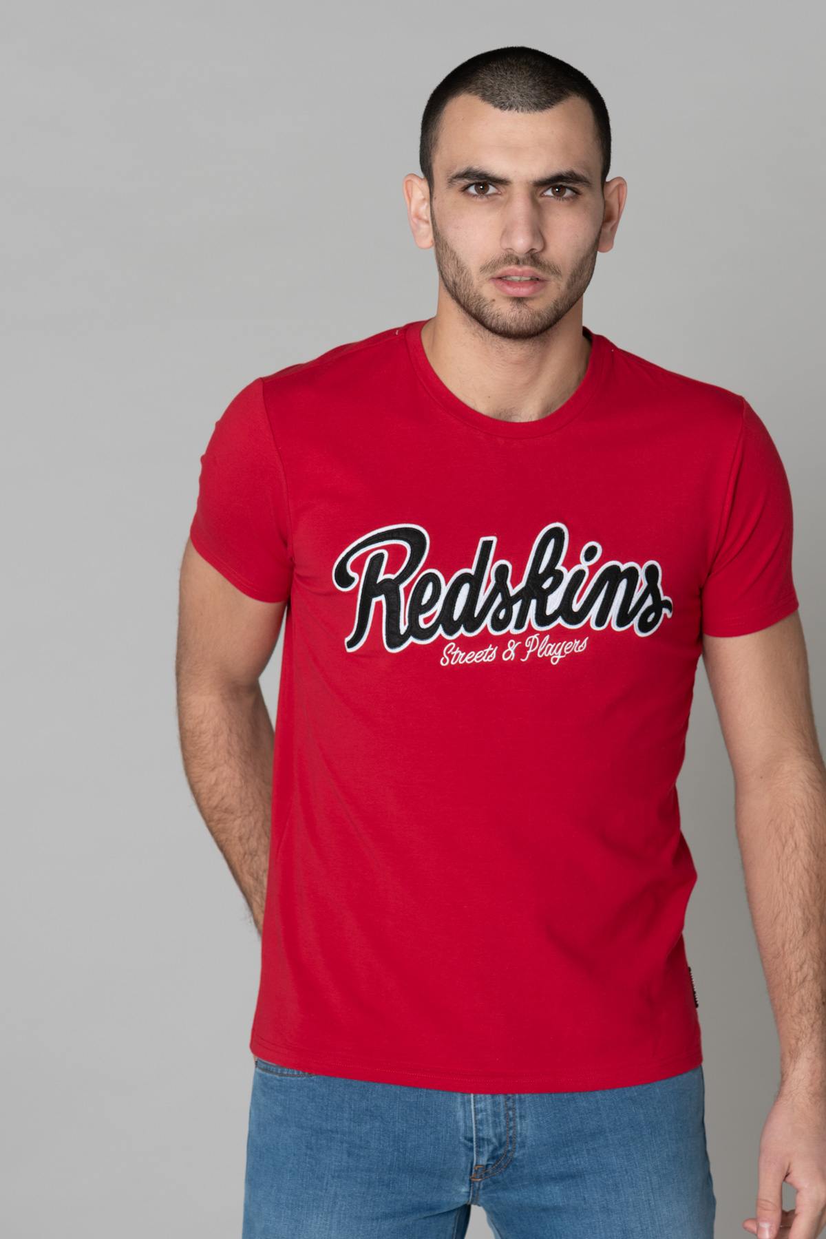 Men's red round neck t-shirt - Image n°1