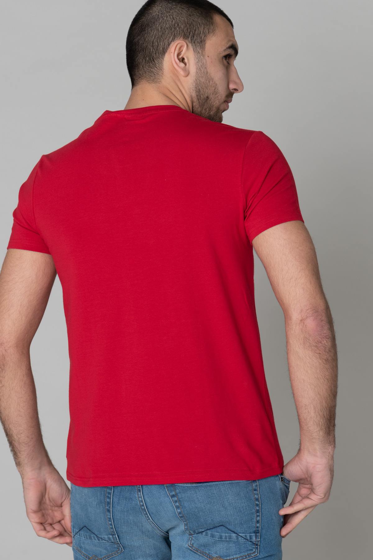 Men's red round neck t-shirt - Image n°3