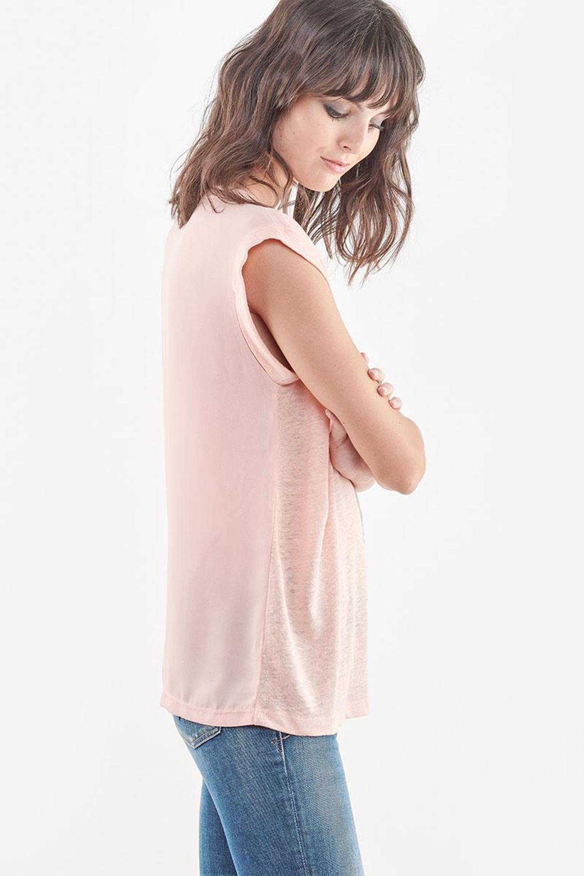 Light peach linen T-shirt - Image n°2