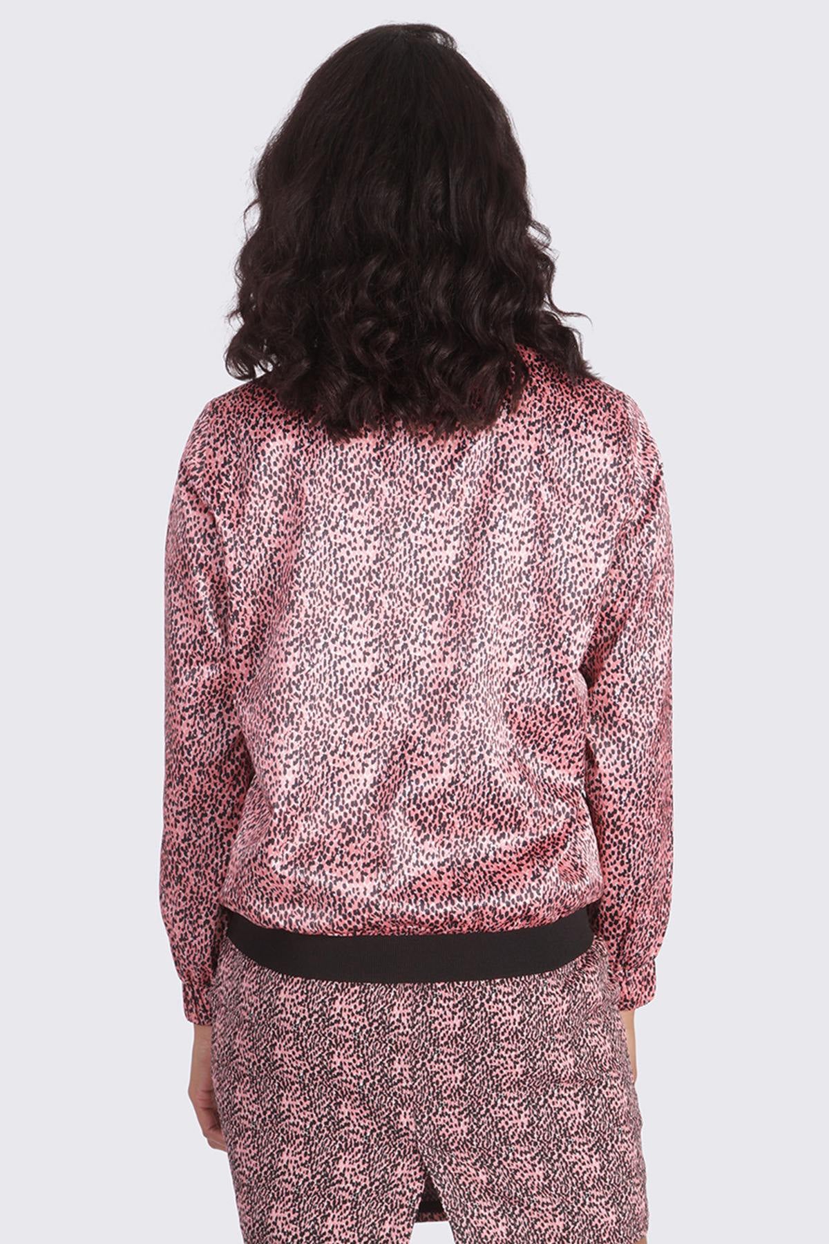 Pink leopard print bomber jacket - Image n°3